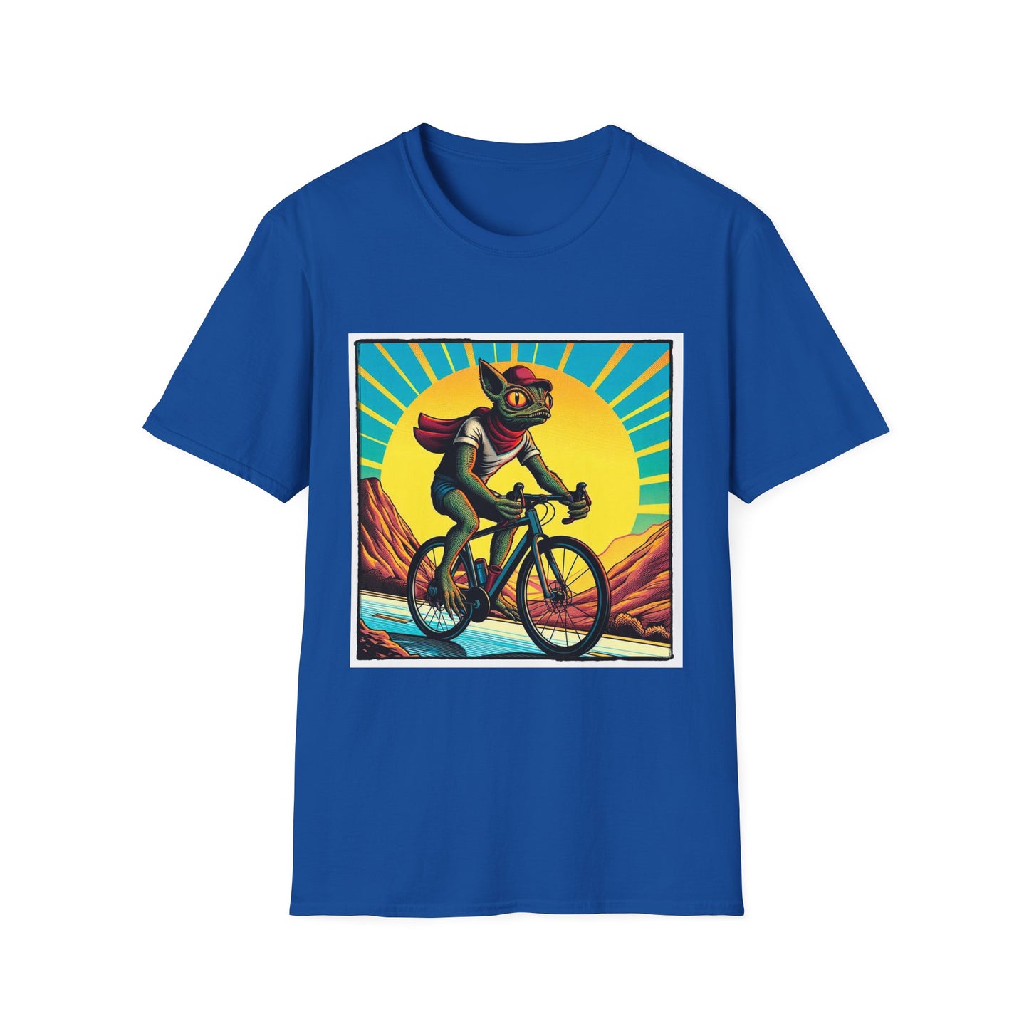 Chupacabra bike riding t shirt T-Shirt Printify XS Royal