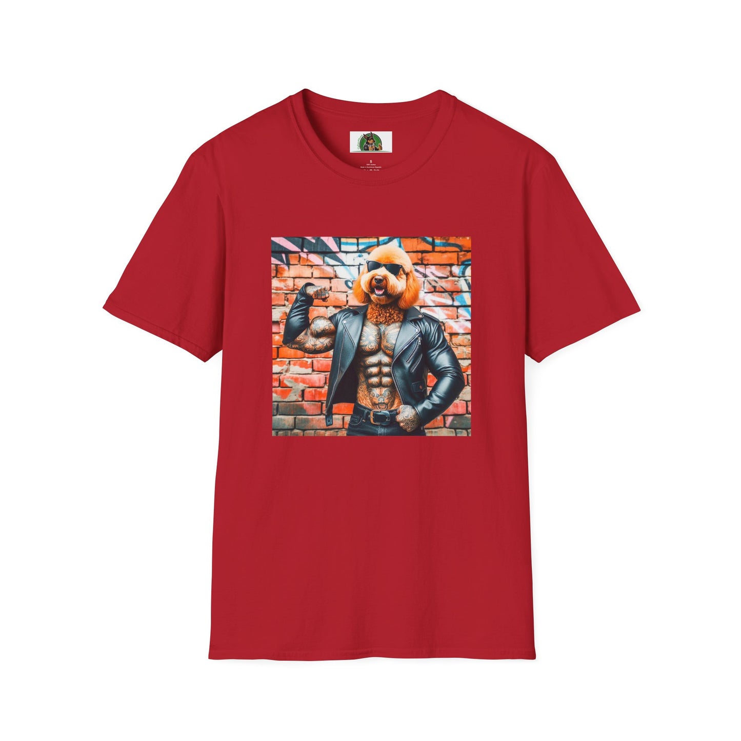 Golden Doodle muscles t shirt T-Shirt Printify S Cherry Red