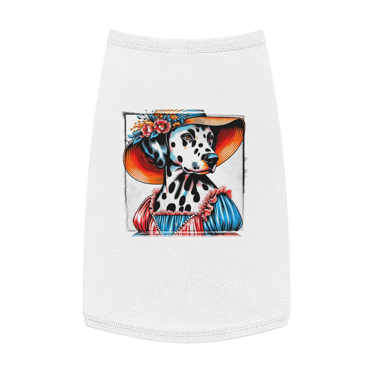 Pet Tank Top Dalmatian dress up t shirt Pets Printify L White