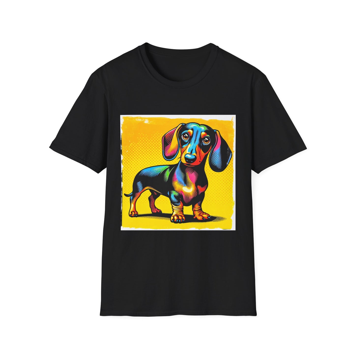 Dachshund pretty in colors t shirt T-Shirt Printify XS Black