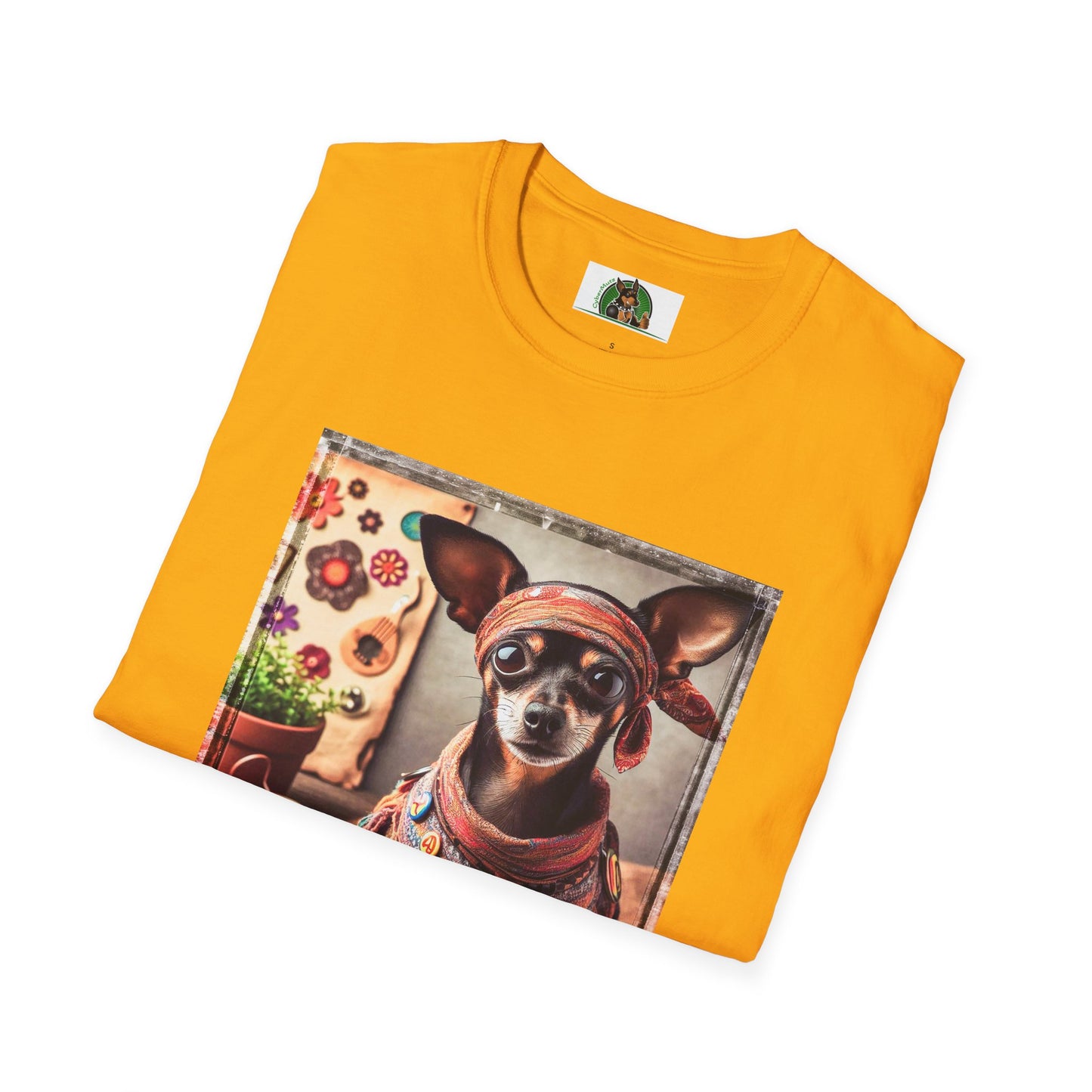 Min Pin T-Shirt hippie girl
