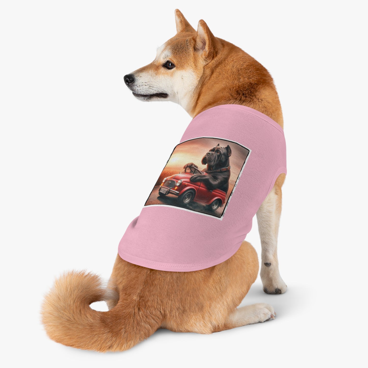 Wacky Pet Tank Top Cane Corso Dog In Small Car