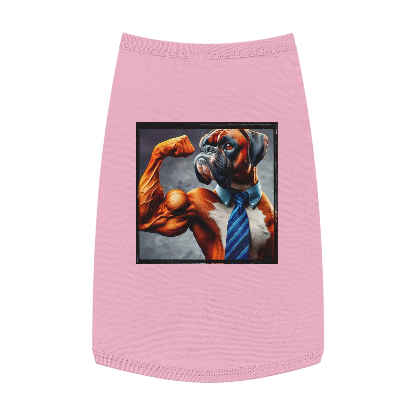 Pet Tank Top Boxer Dog Flexing Pets Printify L Pink