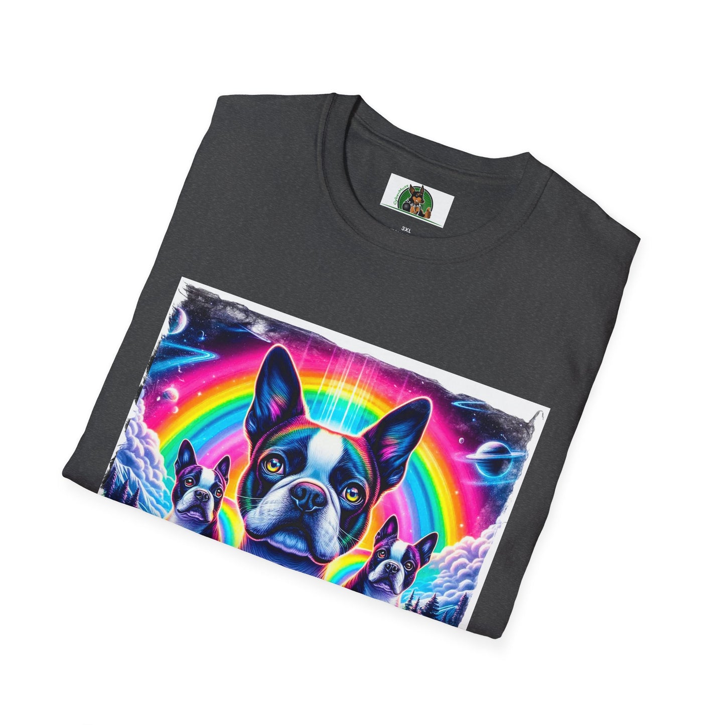 Boston Terriers Rainbow Bridge T-Shirt T-Shirt Printify