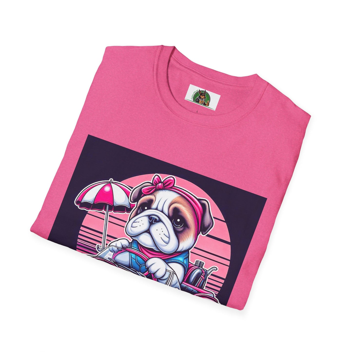 Wacky Bulldog baby driving t shirt