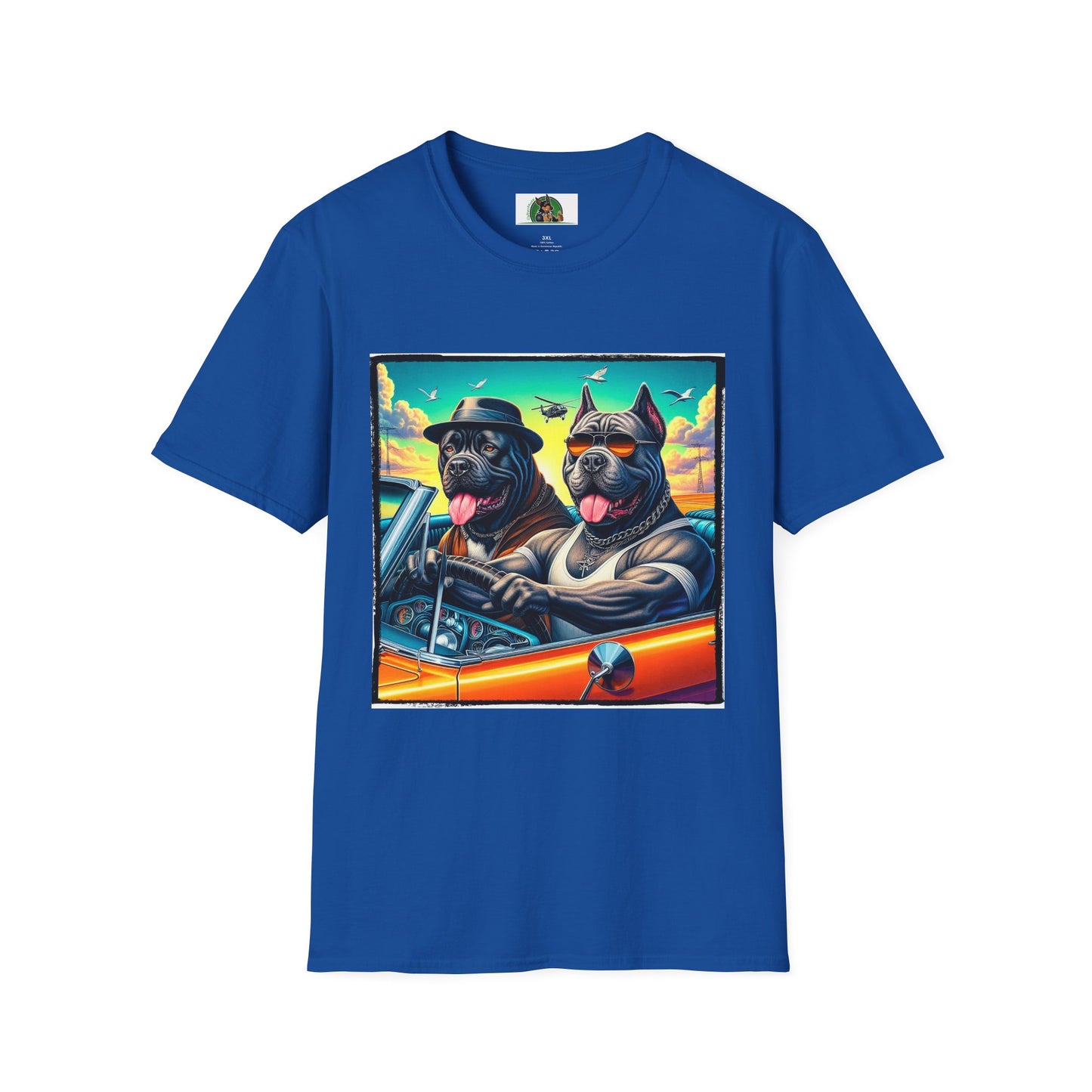 Cane Corso Dogs In Car TShirt T-Shirt Printify XS Royal