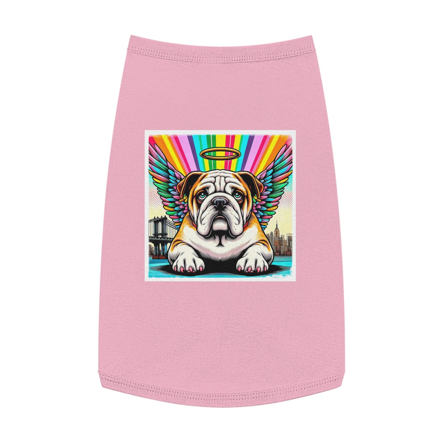 Pet Tank Top Bulldog heavenly angel t shirt Pets Printify L Pink