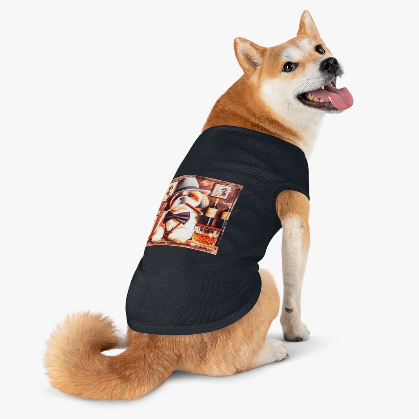 Pet Tank Top Shih Tzu smoking by Printify
