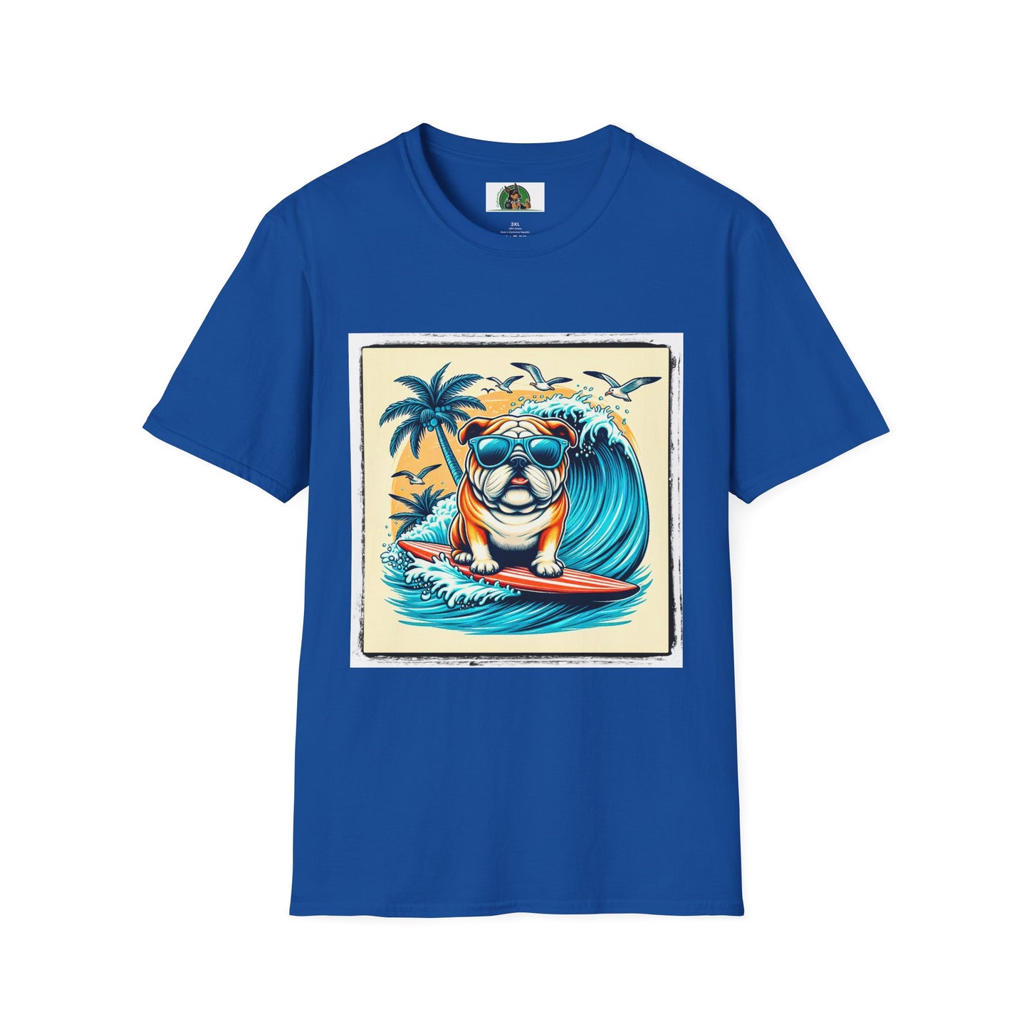 Bulldog Palm Springs t shirt T-Shirt Printify XS Royal