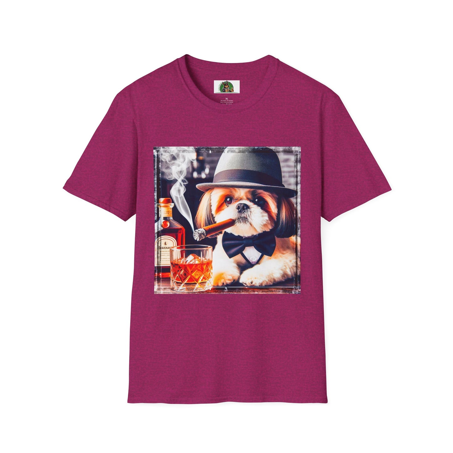 Shih Tzu bar drinking T-Shirt Printify S Antique Heliconia