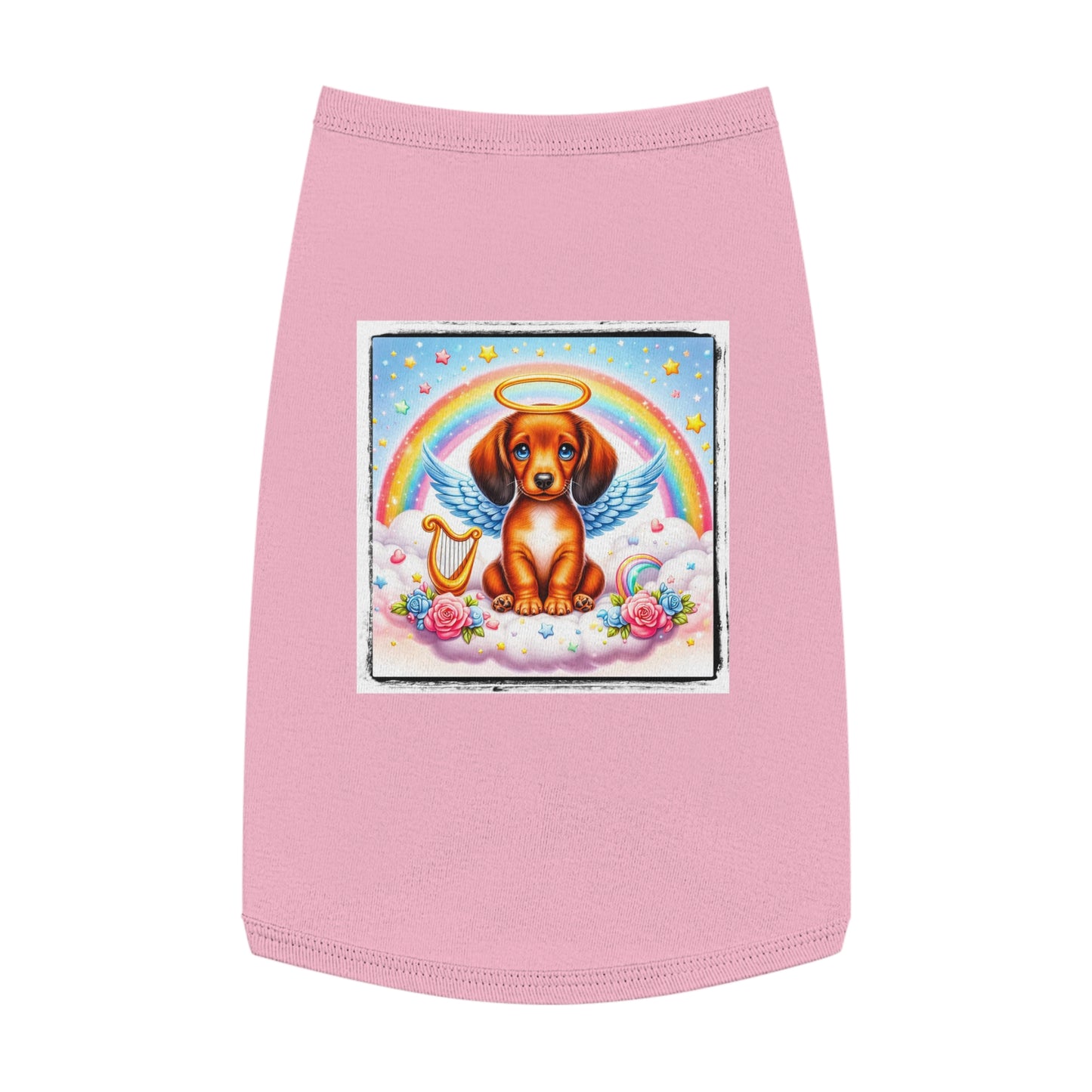 Pet Tank Top Dachshund angel baby t shirt Pets Printify L Pink