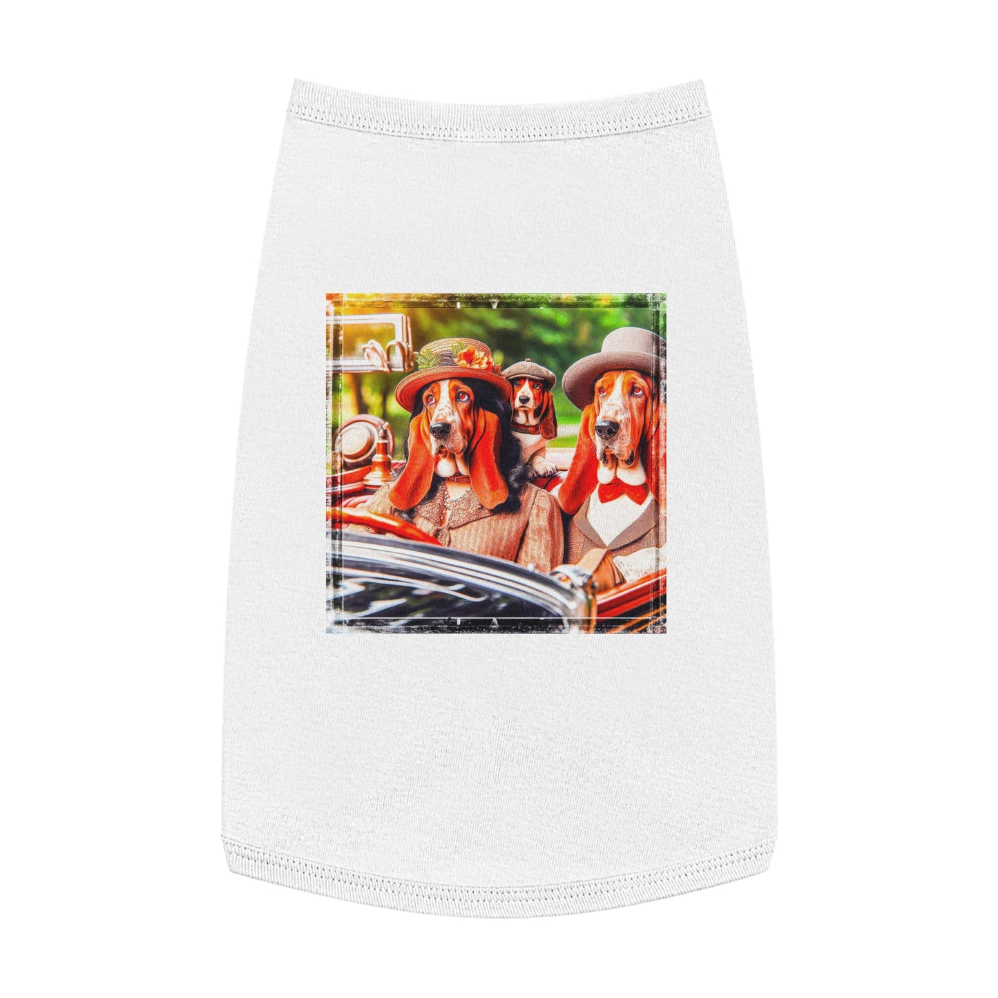 Pet Tank Top Wacky Basset Hound Pets Printify L White