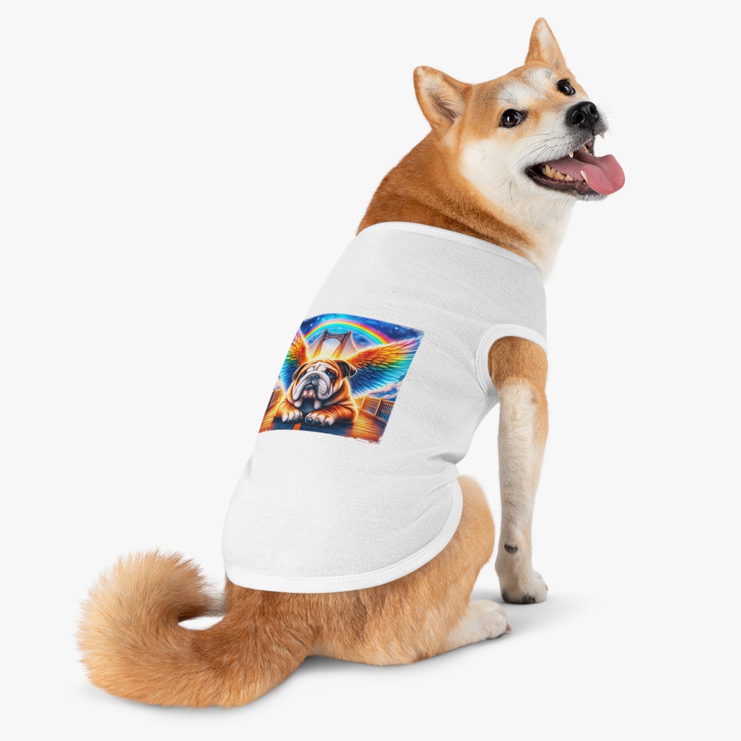 Pet Tank Top Bulldog rainbow bridge t shirt