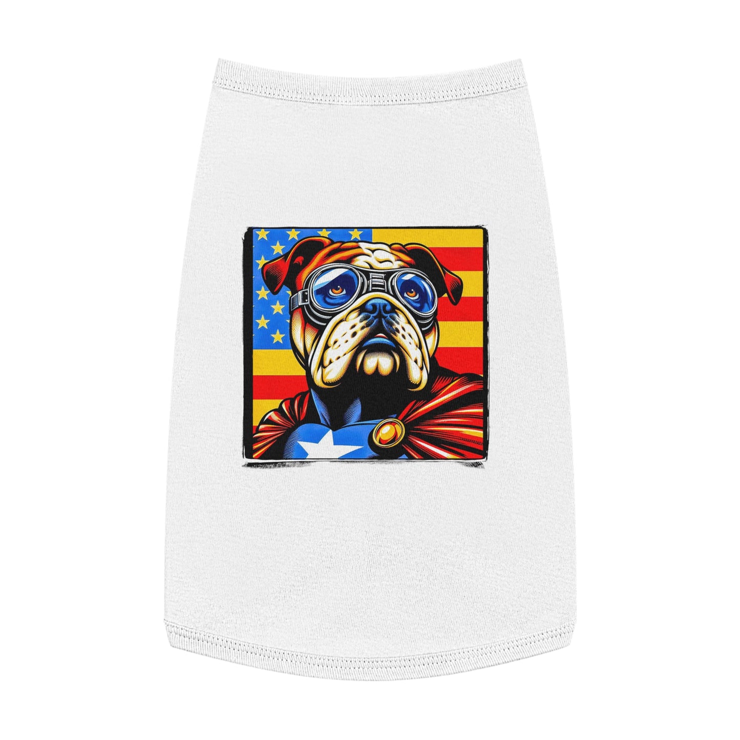 Pet Tank Top Bulldog American dream t shirt Pets Printify L White