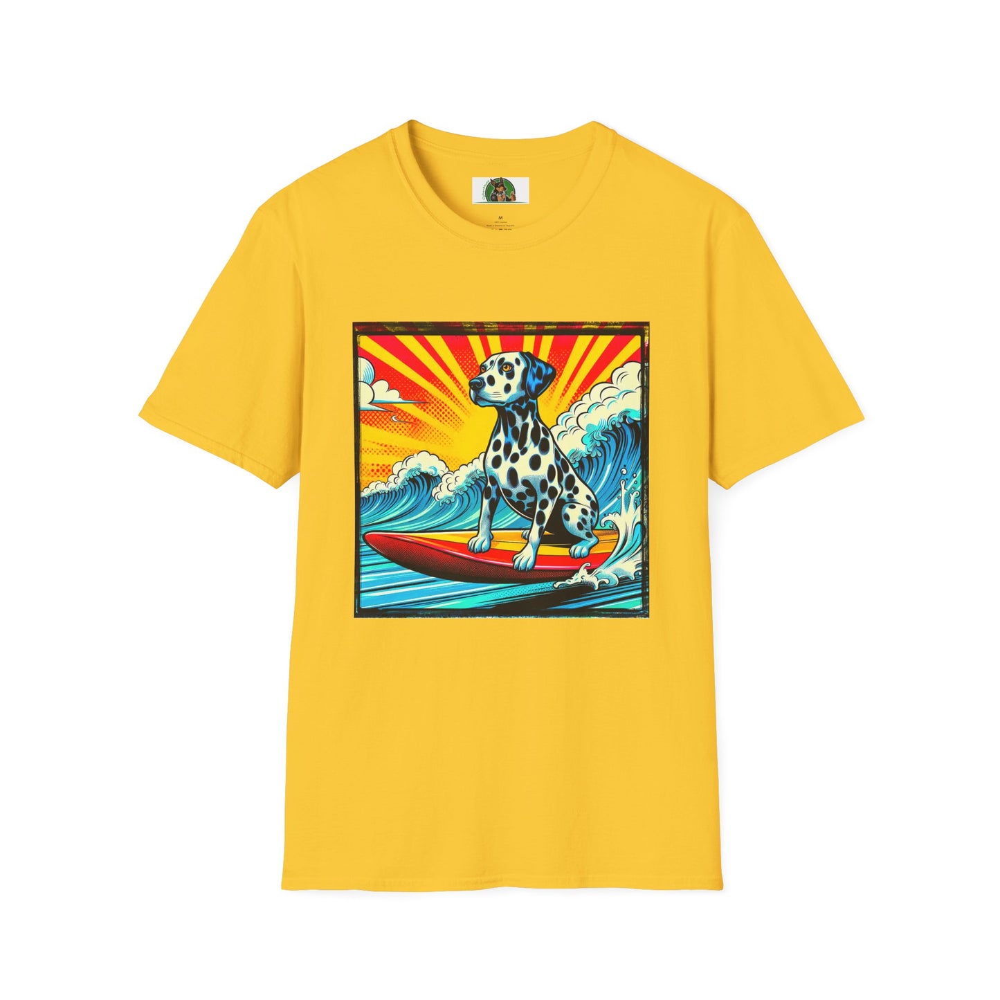 Dalmatian colorful surfing t shirt T-Shirt Printify S Daisy