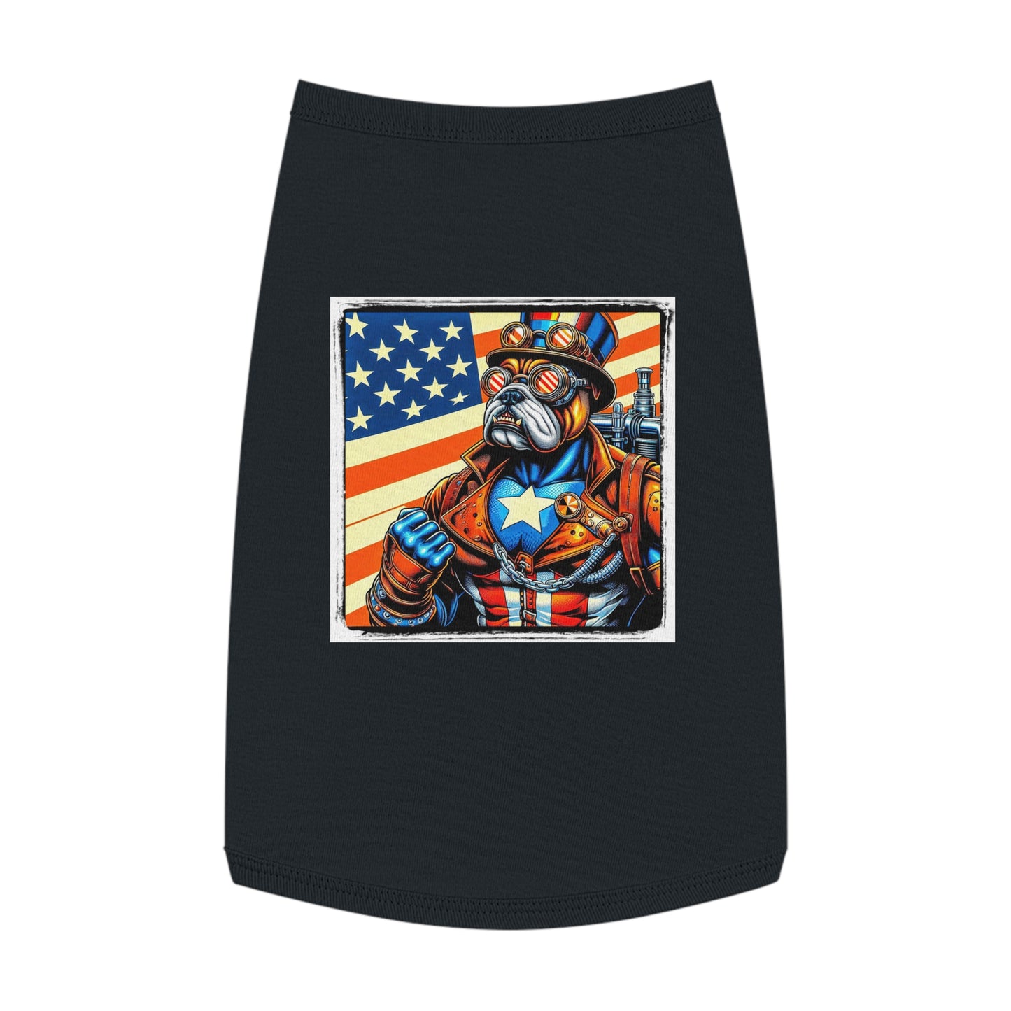 Pet Tank Top Bulldog American steampunk t shirt Pets Printify