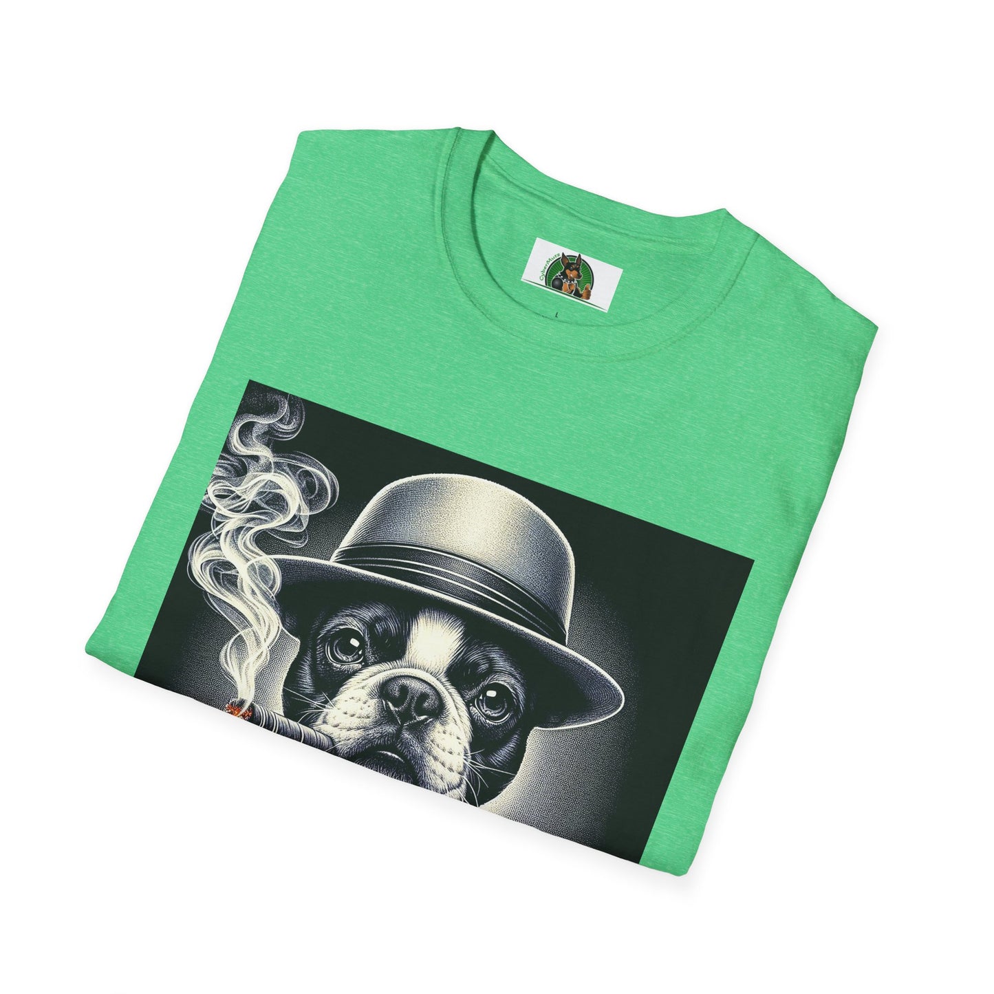 Boston Terrier Male Dog Smoking Cigar Drinking Whiskey T-Shirt Printify