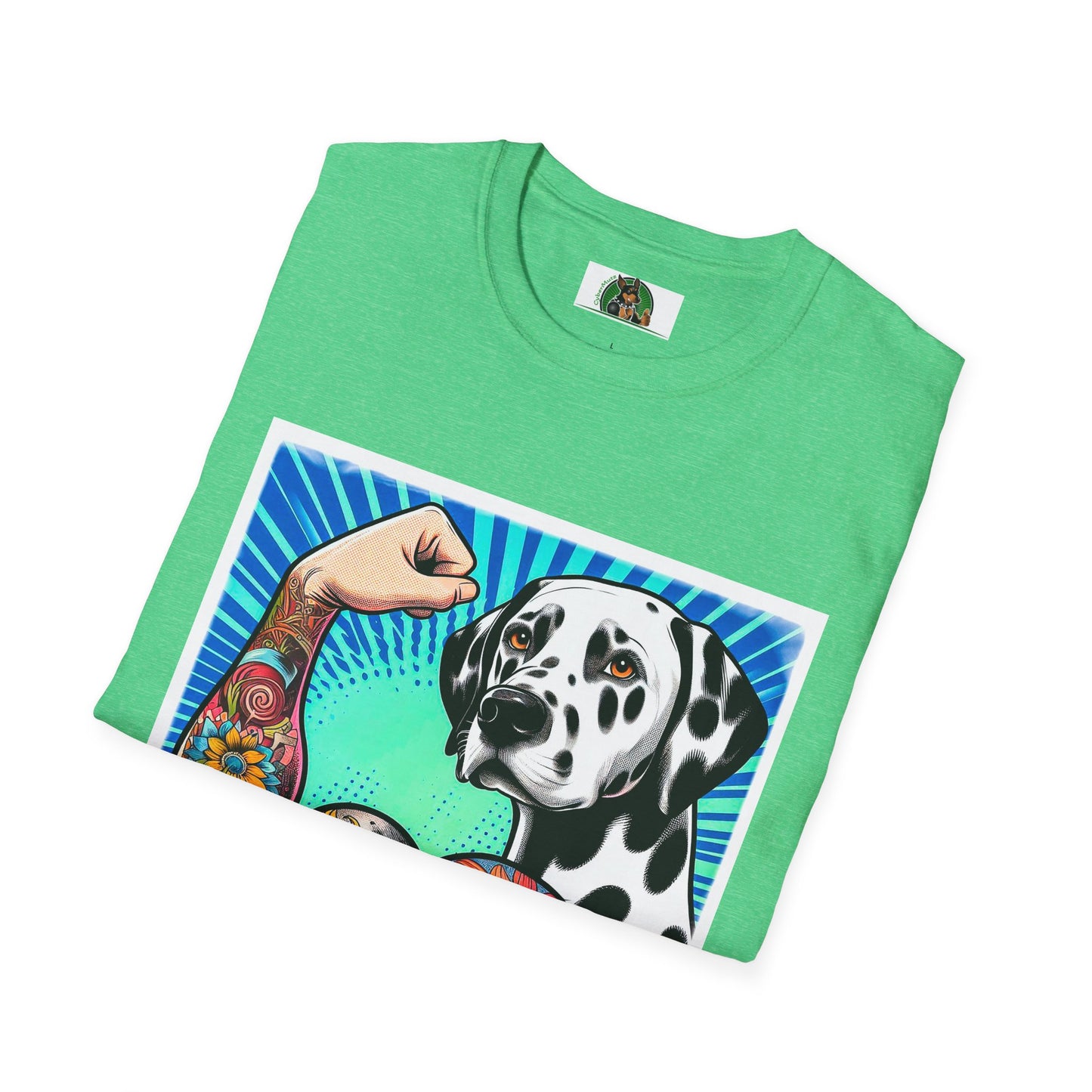 Dalmatian arm flexing t shirt