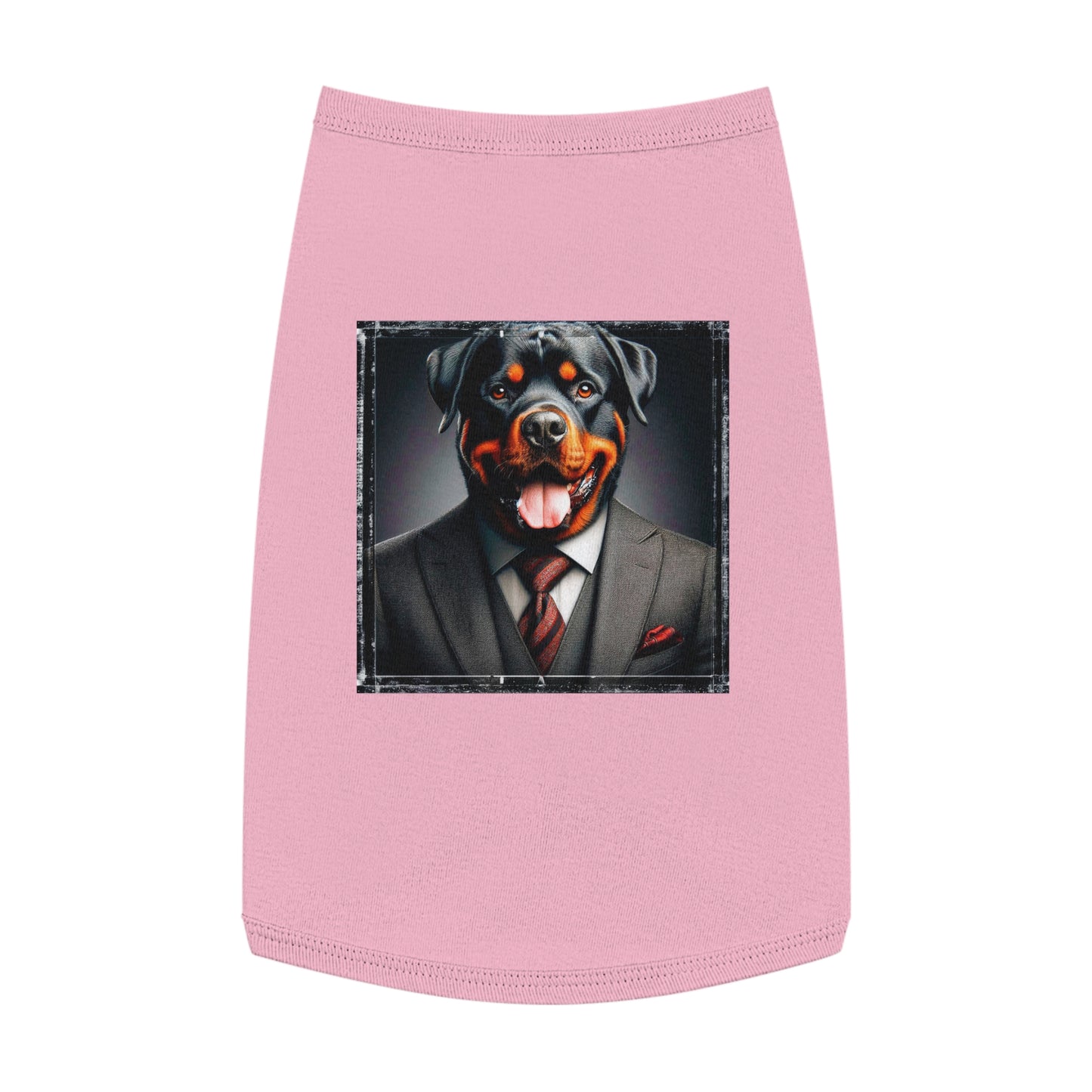 Pet Tank Top Rottie business man Pets Printify L Pink
