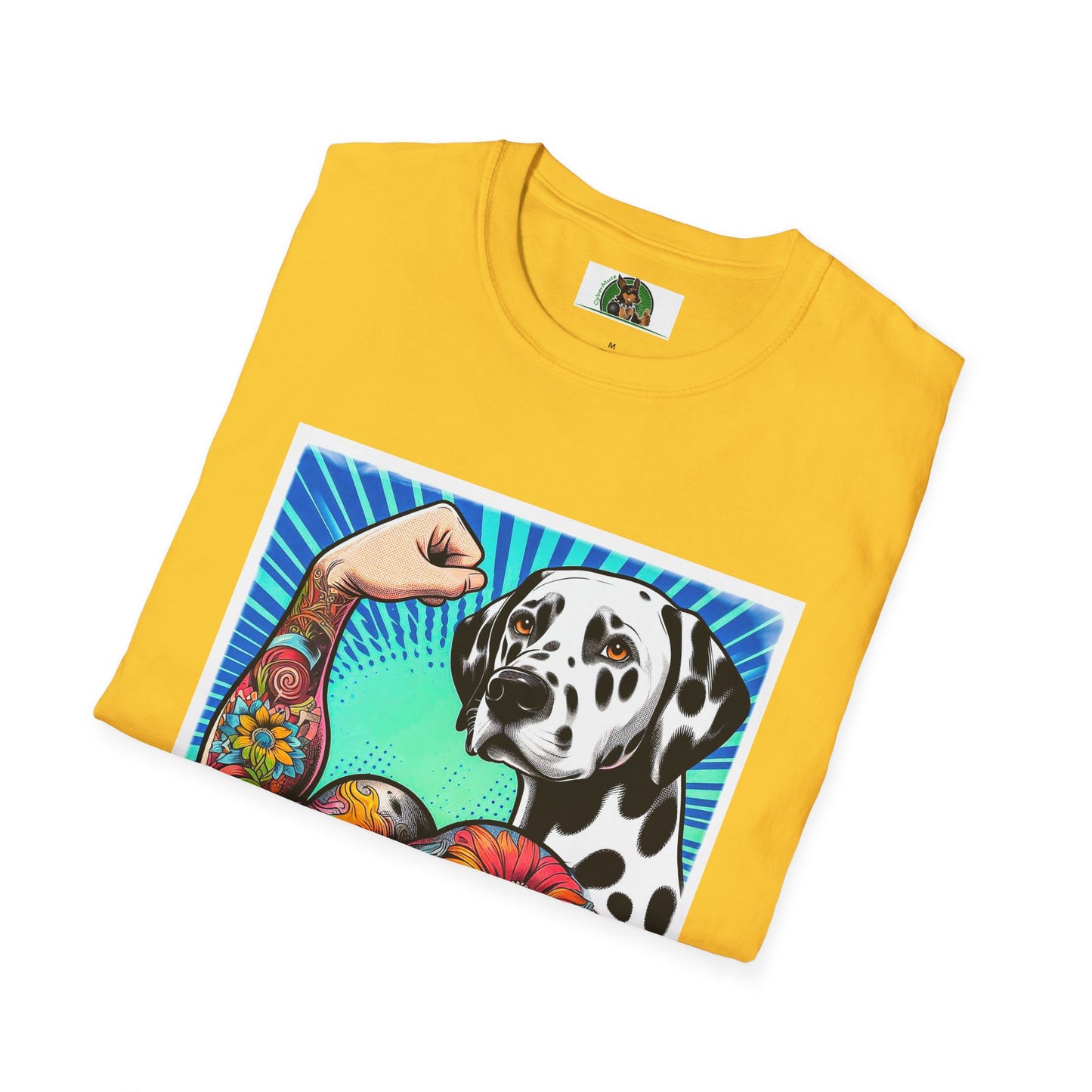 Dalmatian arm flexing t shirt