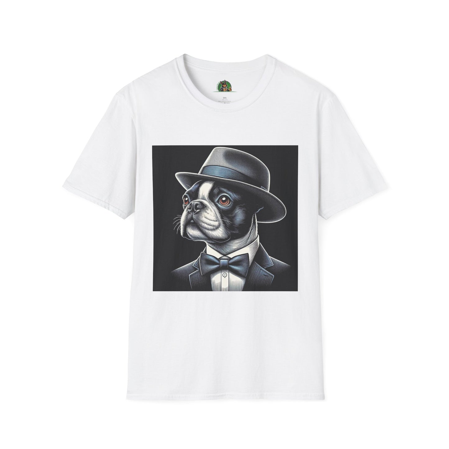 Boston Terrier Classy Dog In Suit Shirt T-Shirt Printify XS White