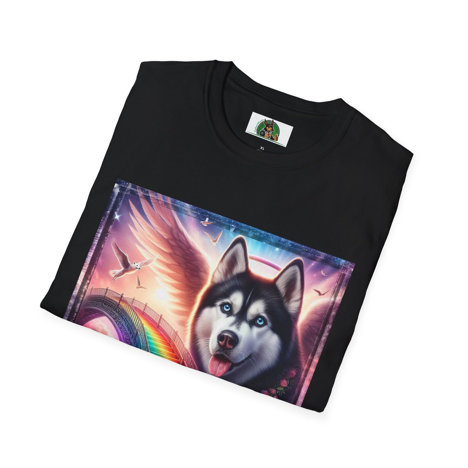 Husky rainbow bridge T-Shirt Printify