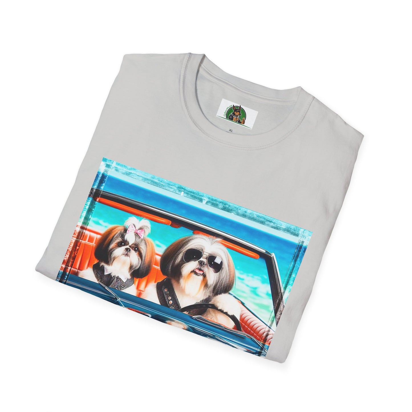 Wacky Shih Tzu couple driving