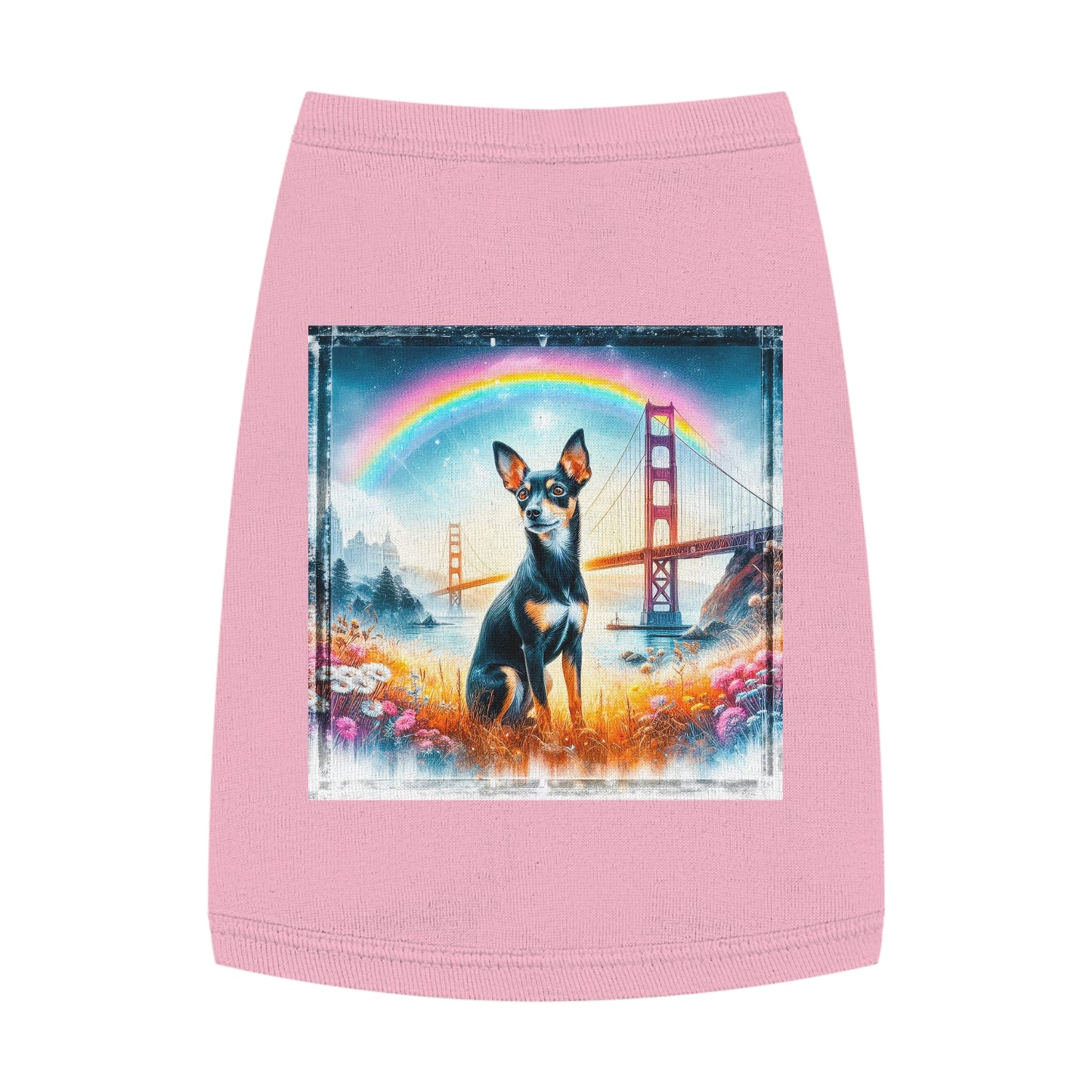 Pet Tank Top Rat Terrier rainbow bridge Pets Printify M Pink