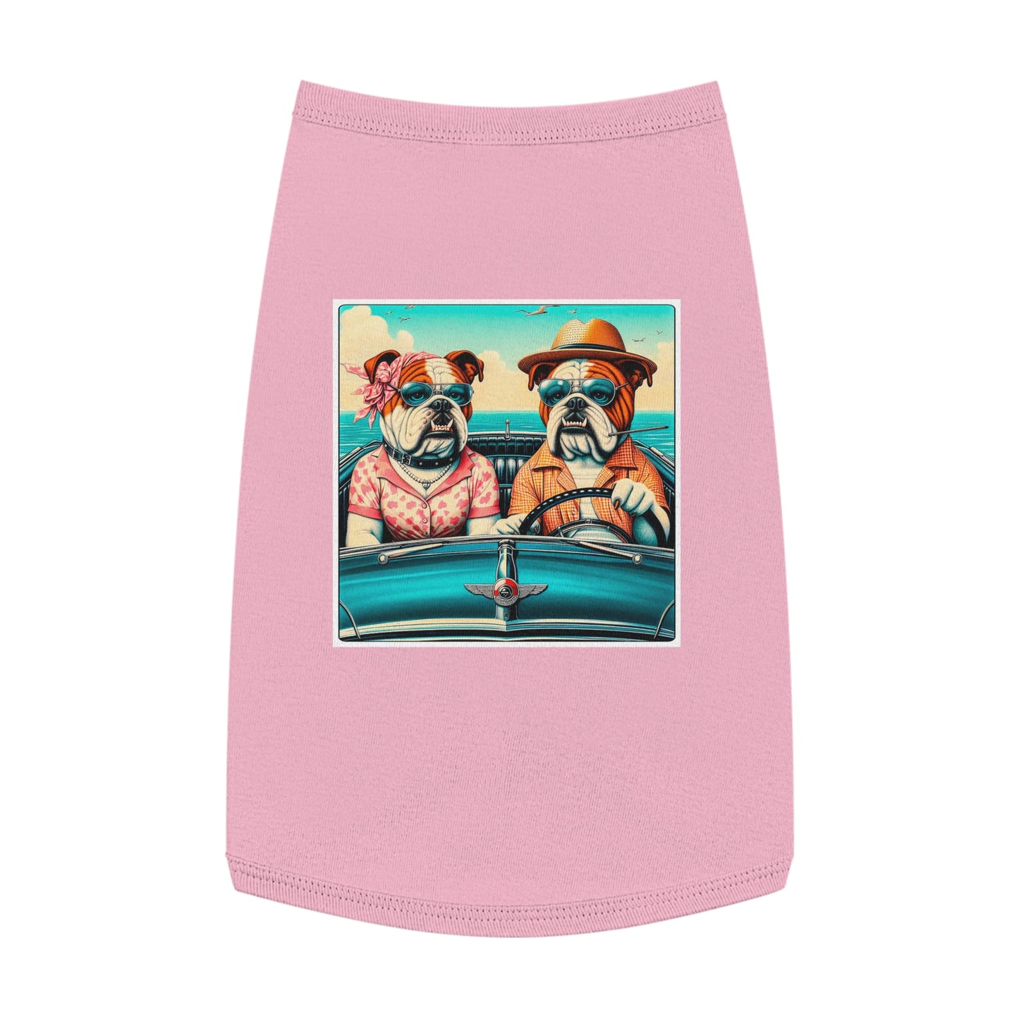 Wacky Pet Tank Top Bulldog vacationing couple t shirt Pets Printify L Pink