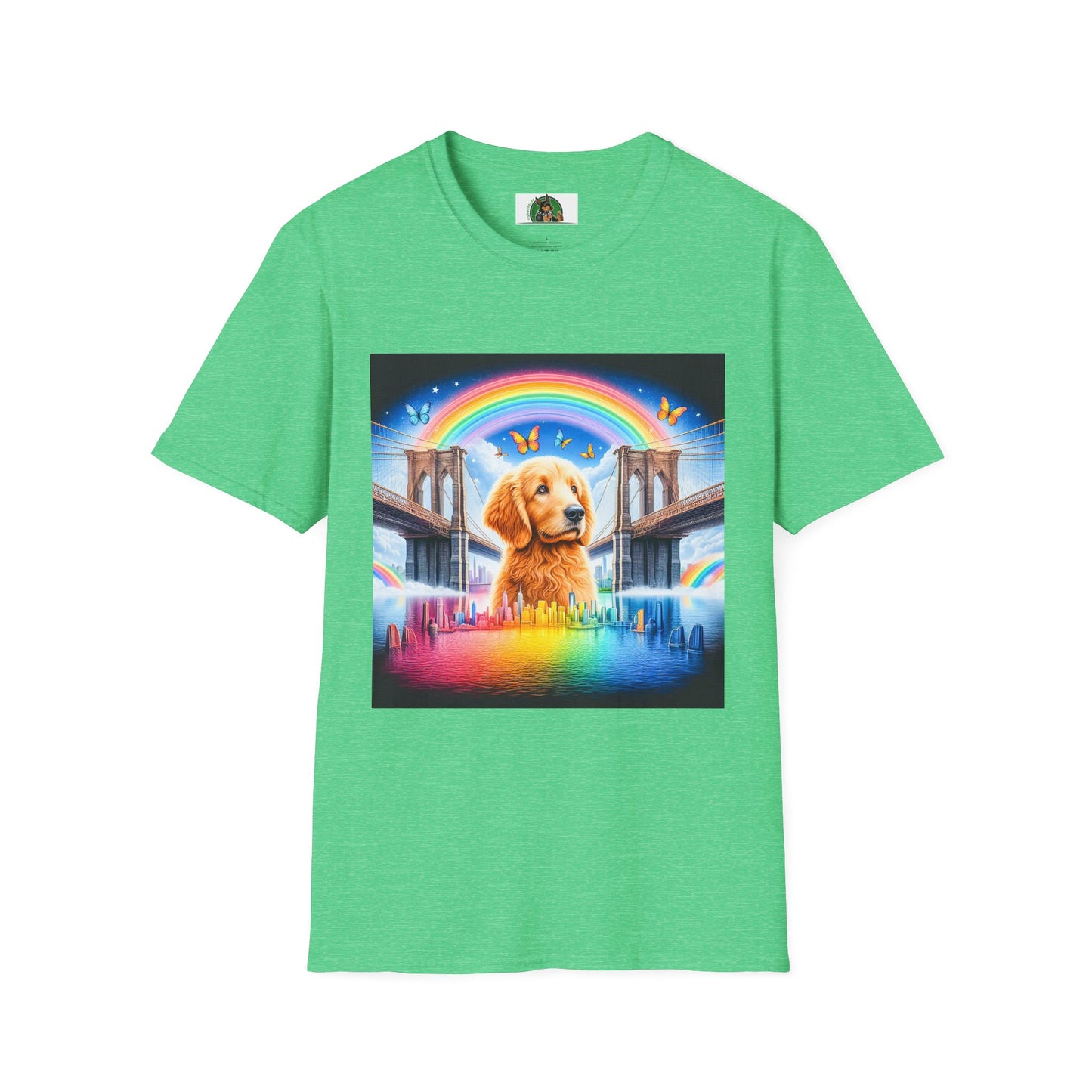 Golden Doodle rainbow shirt T-Shirt Printify S Heather Irish Green