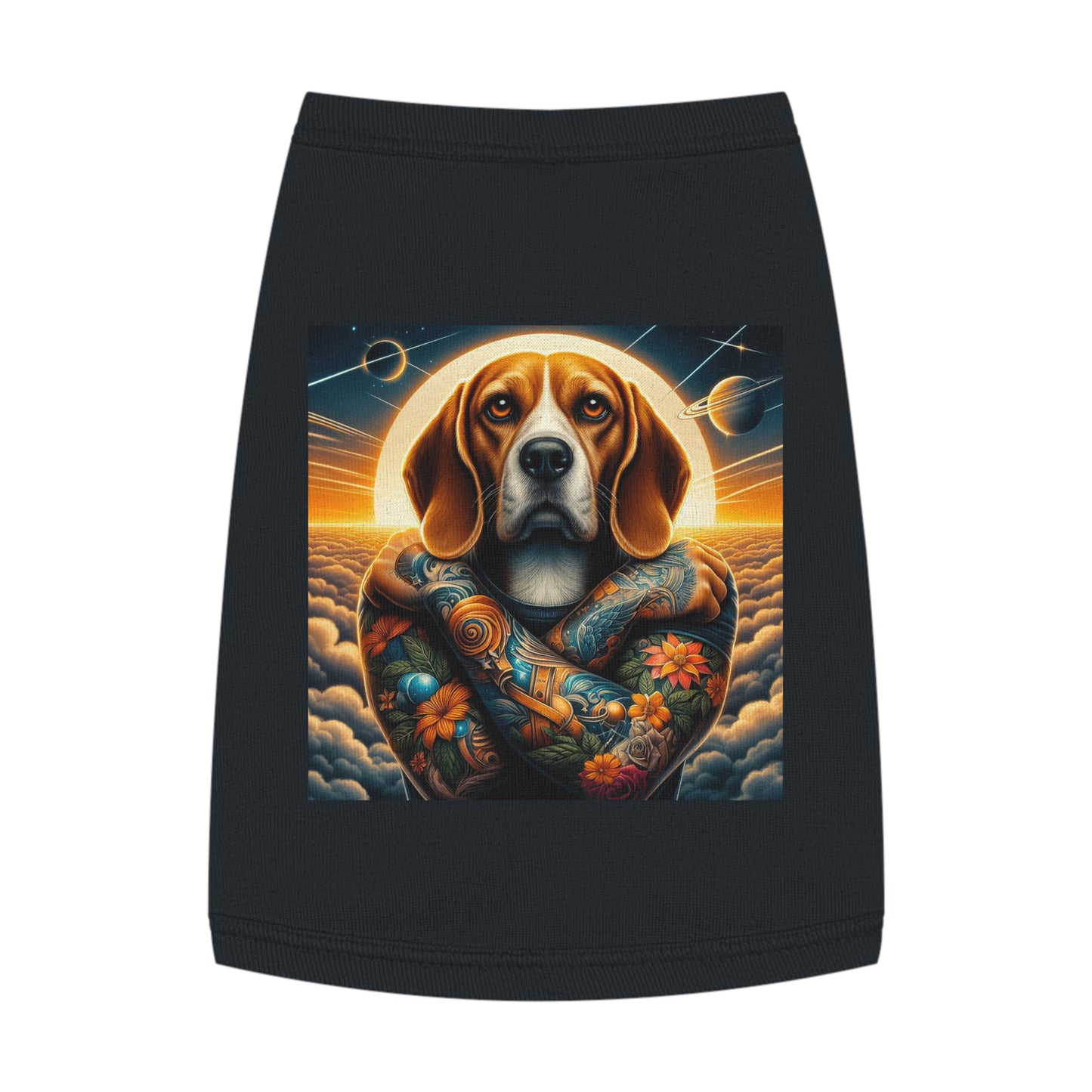 Dog Tank Top Beagle Tattooed Pets Printify M Black