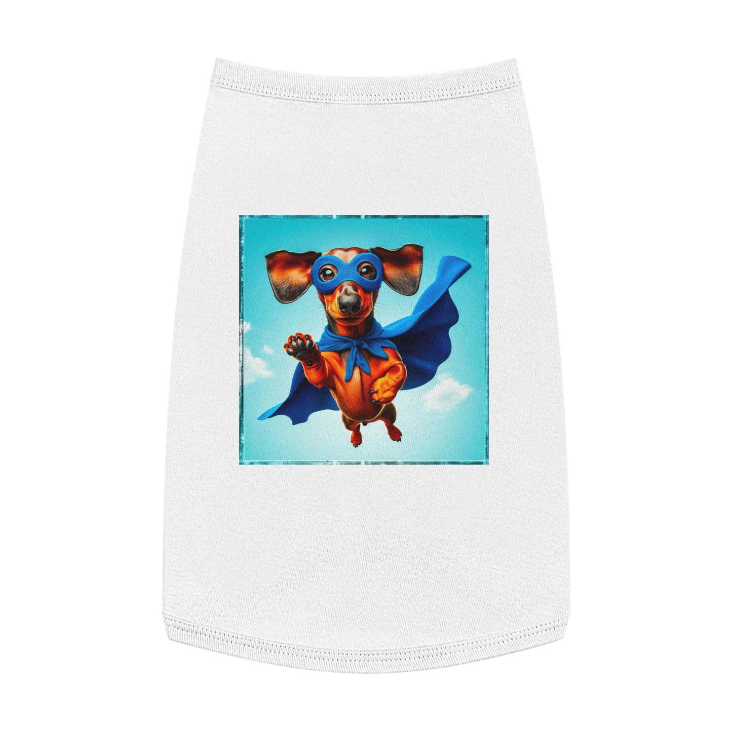 Pet Tank Top Dachshund flying high t shirt Pets Printify L White