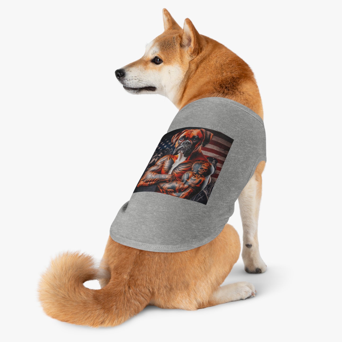 Pet Tank Top Boxer Dog American Flag Pets Printify