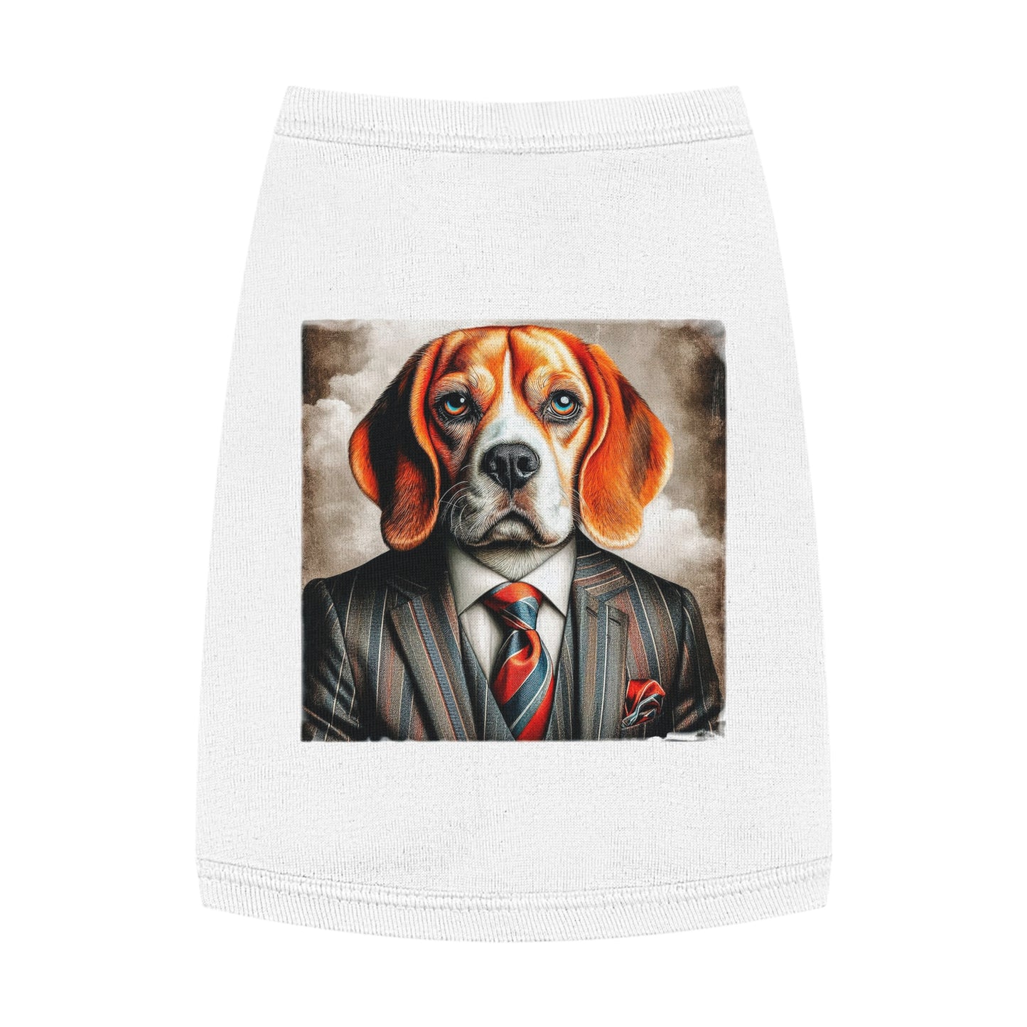 Pet Tank Top Beagle Dog Wearing Business Suit Pets Printify