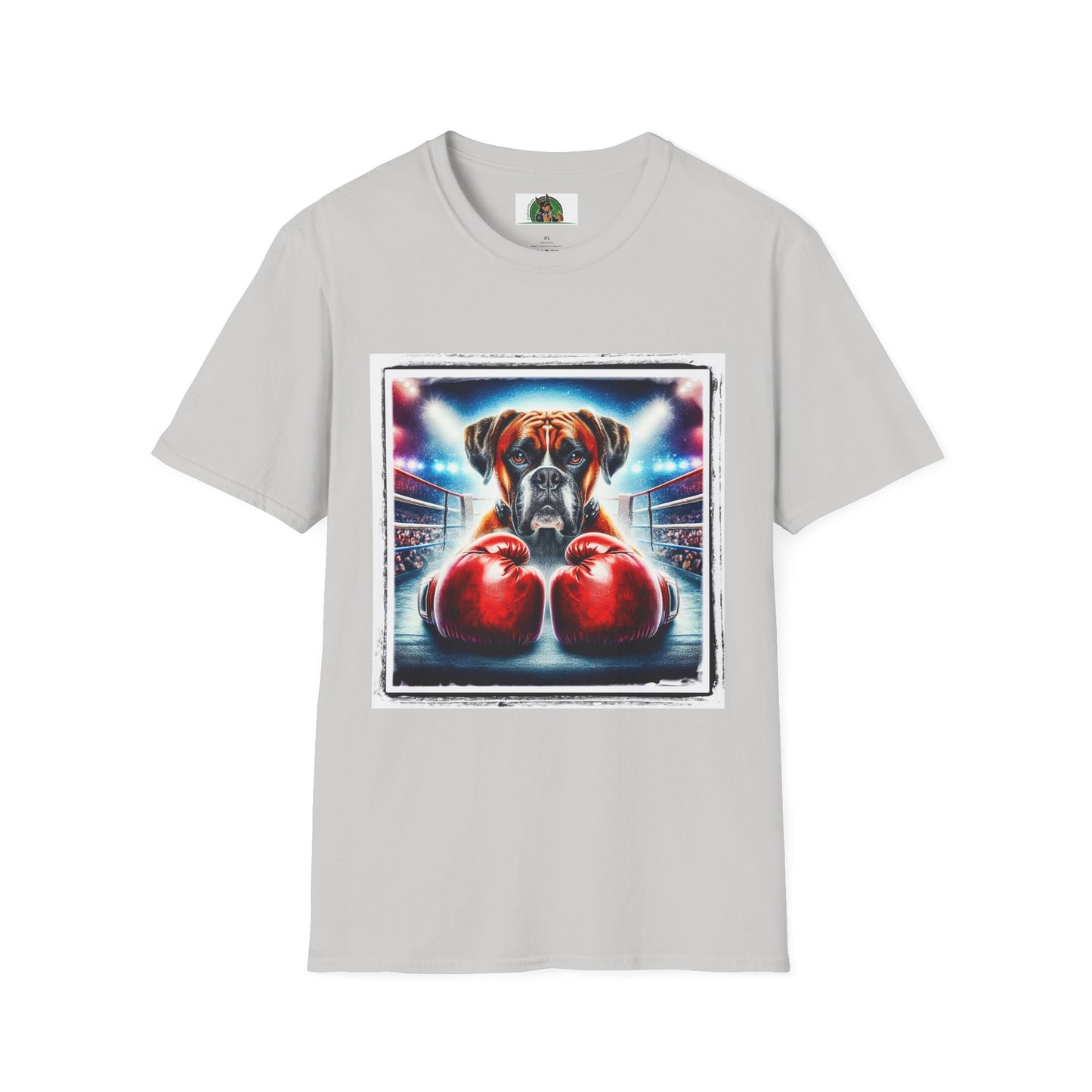 Boxer Dog With Boxing Gloves Shirt T-Shirt Printify S Ice Grey