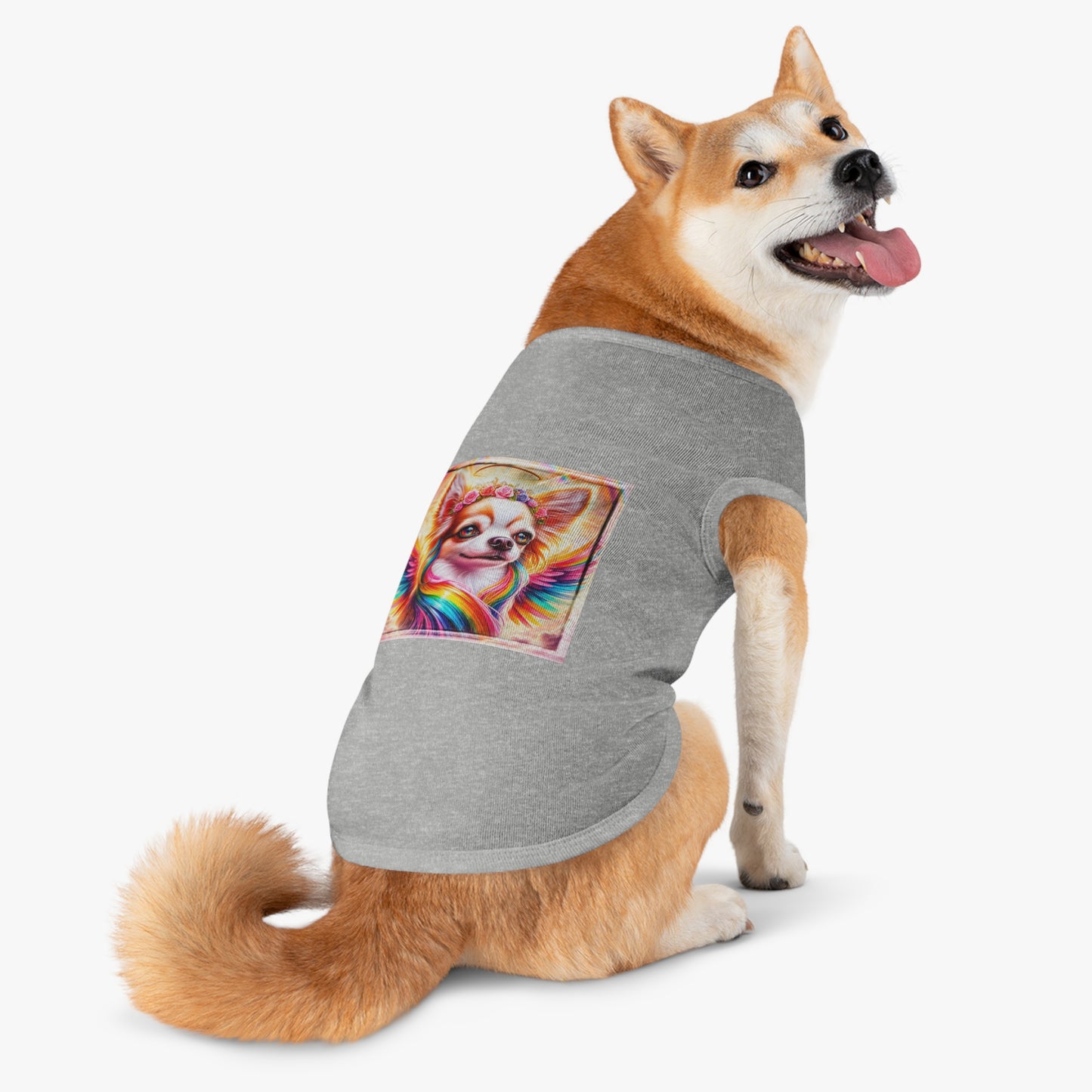 Pet Tank Top Chihuahua flower angel t shirt