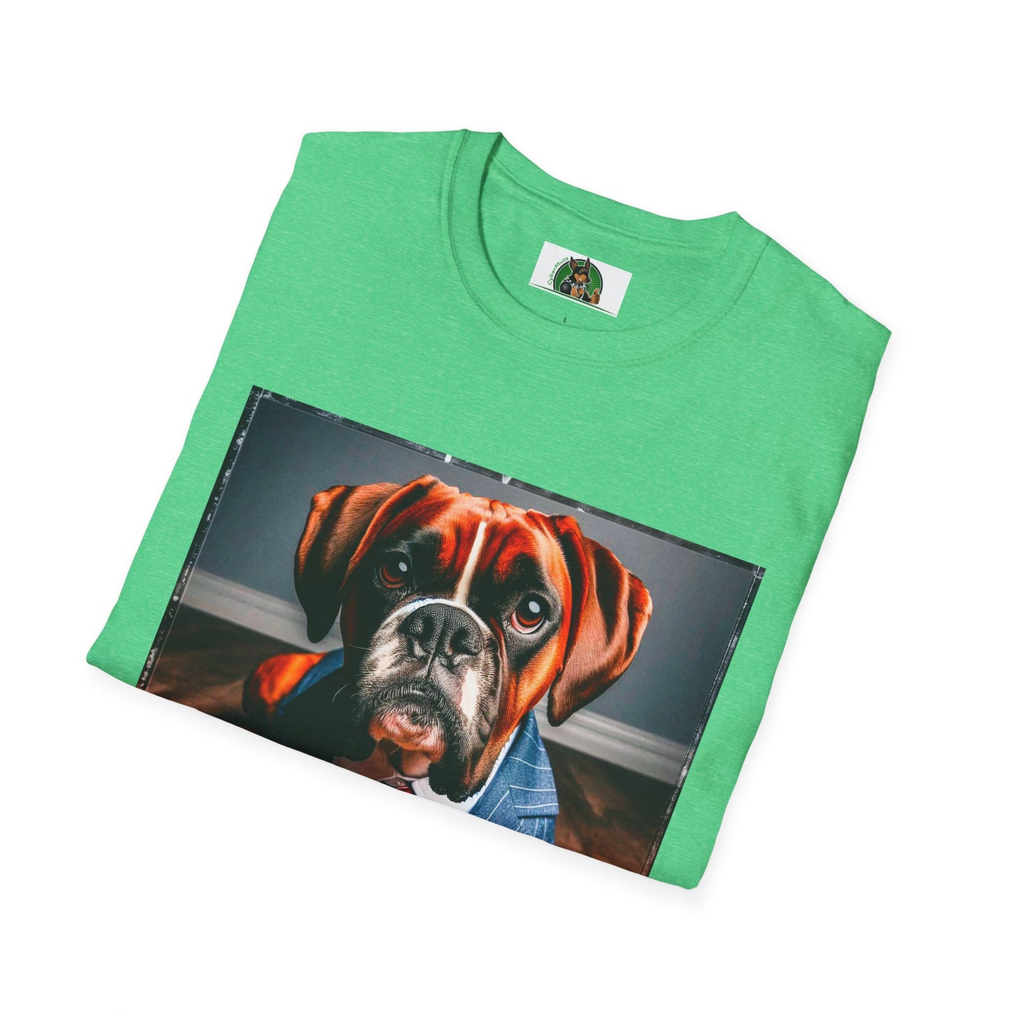 Boxer Dog Wearing Suit TShirt T-Shirt Printify