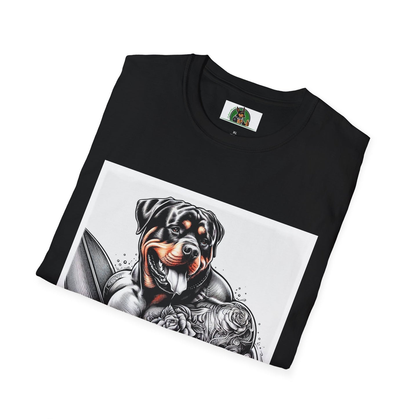 Rottweiler muscles surfer shirt T-Shirt Printify