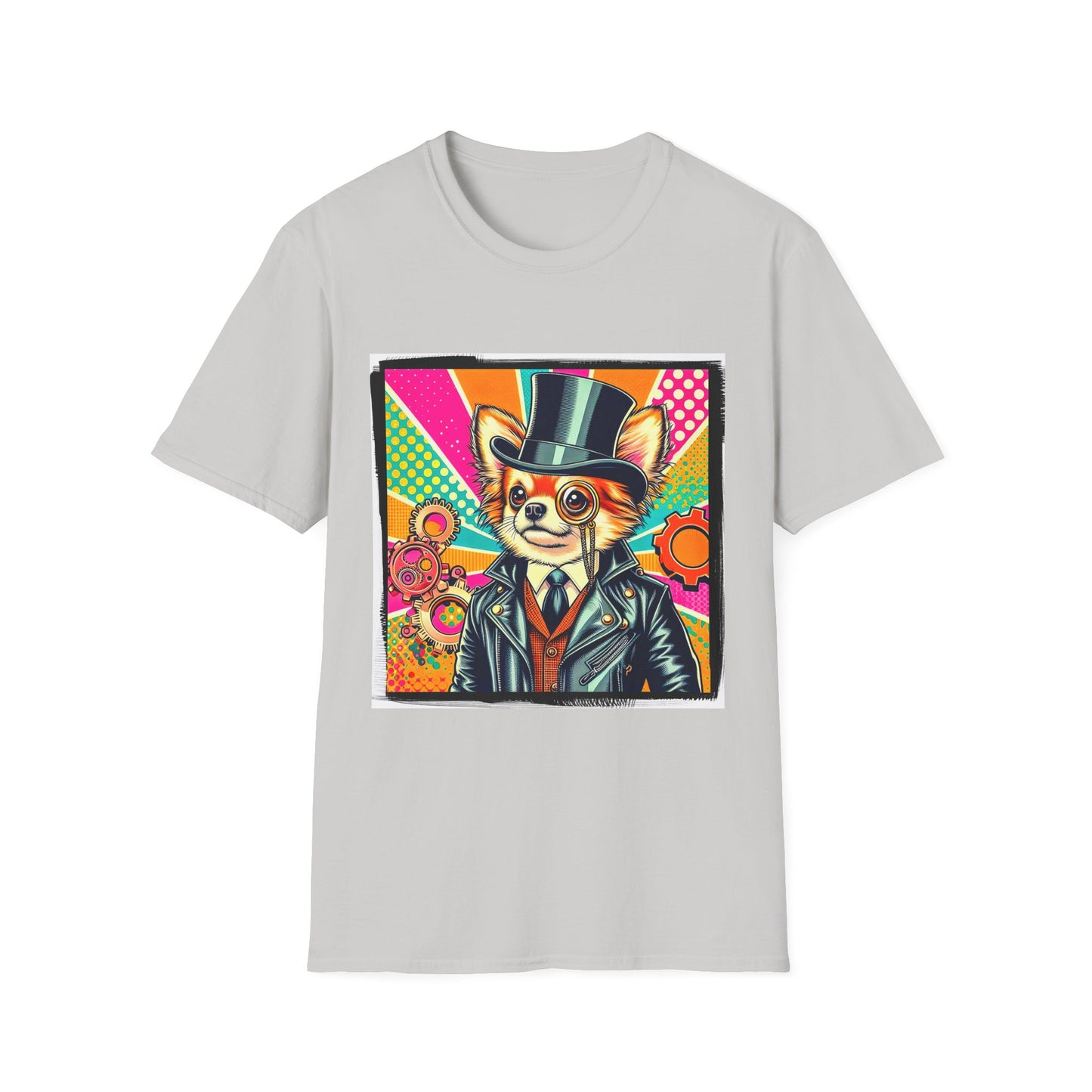 Chihuahua steampunk t shirt T-Shirt Printify S Ice Grey