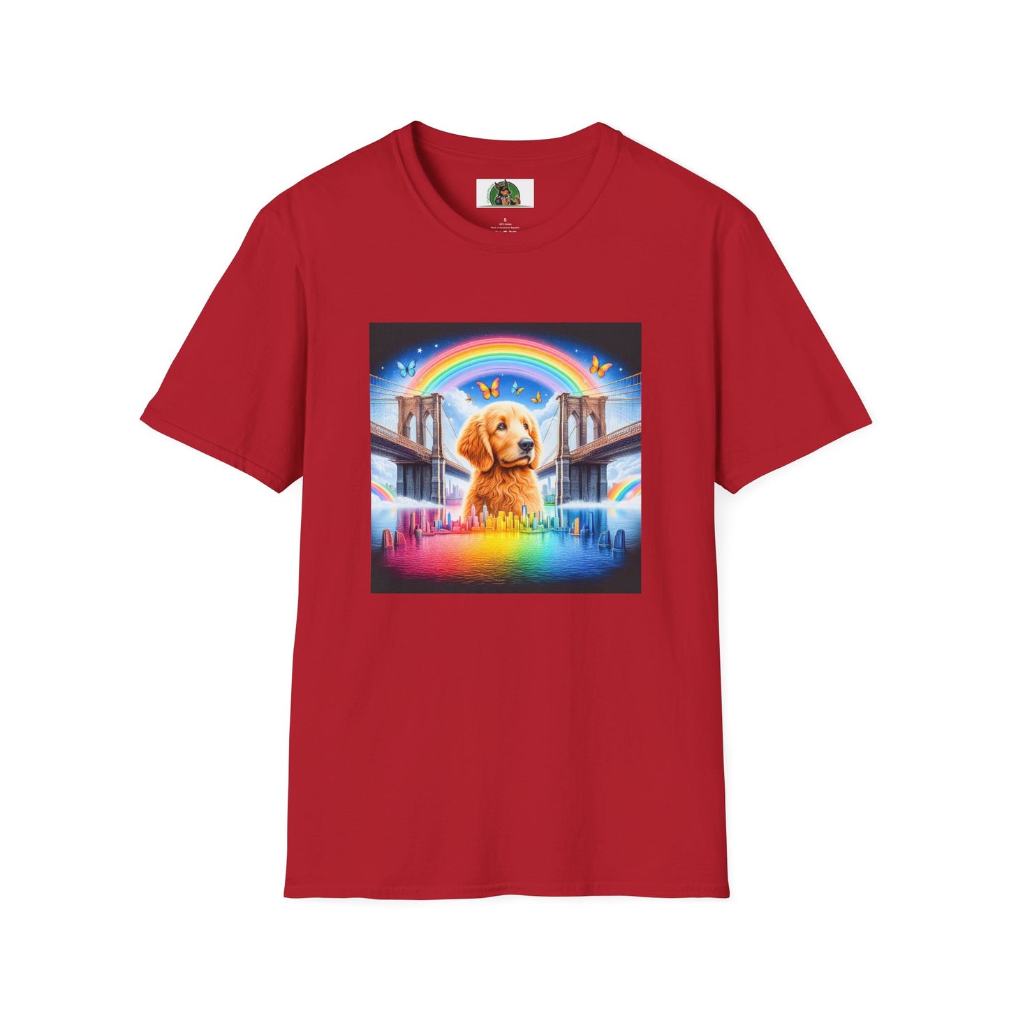 Golden Doodle rainbow shirt T-Shirt Printify S Cherry Red