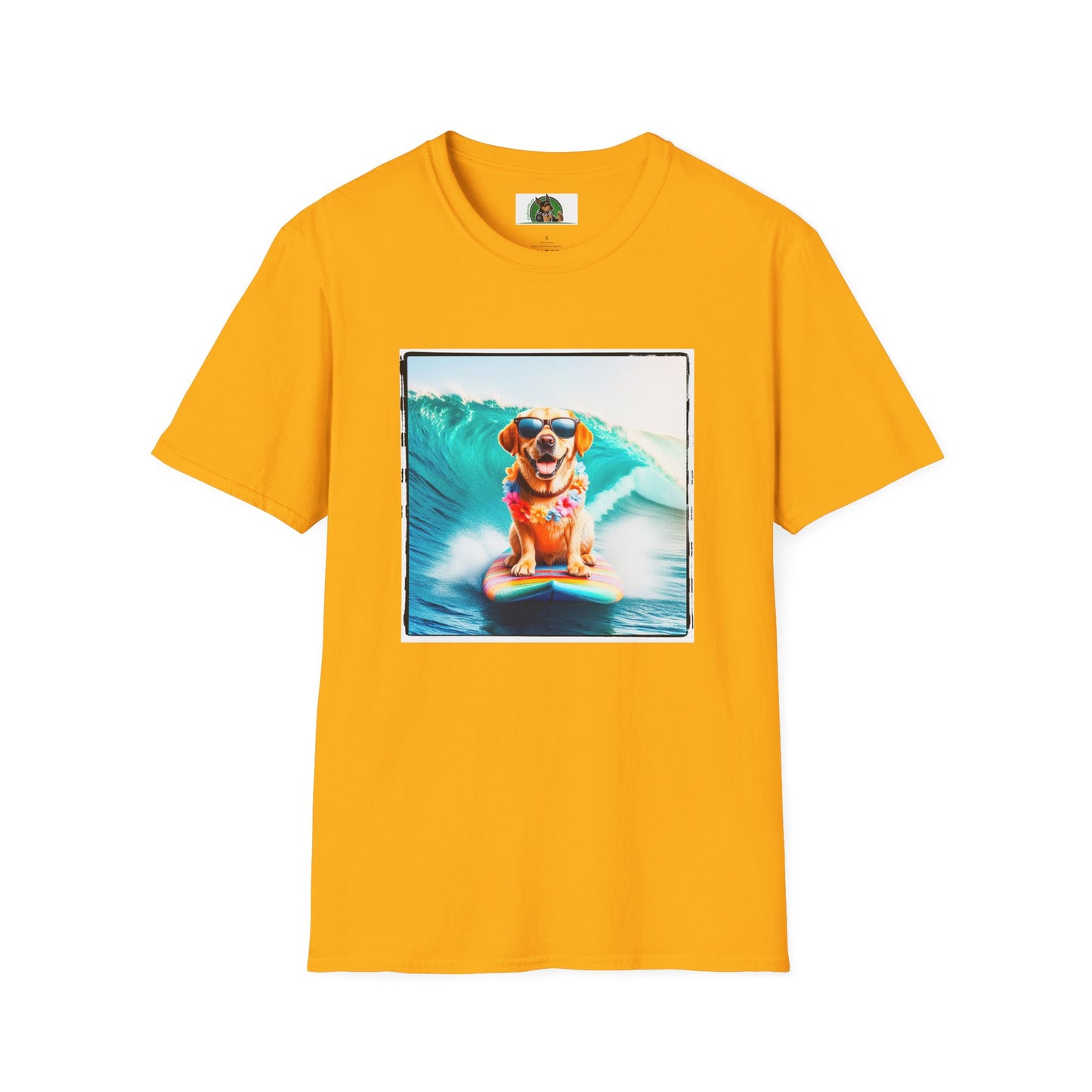 Labrador Retriever crashing waves shirt T-Shirt Printify S Gold