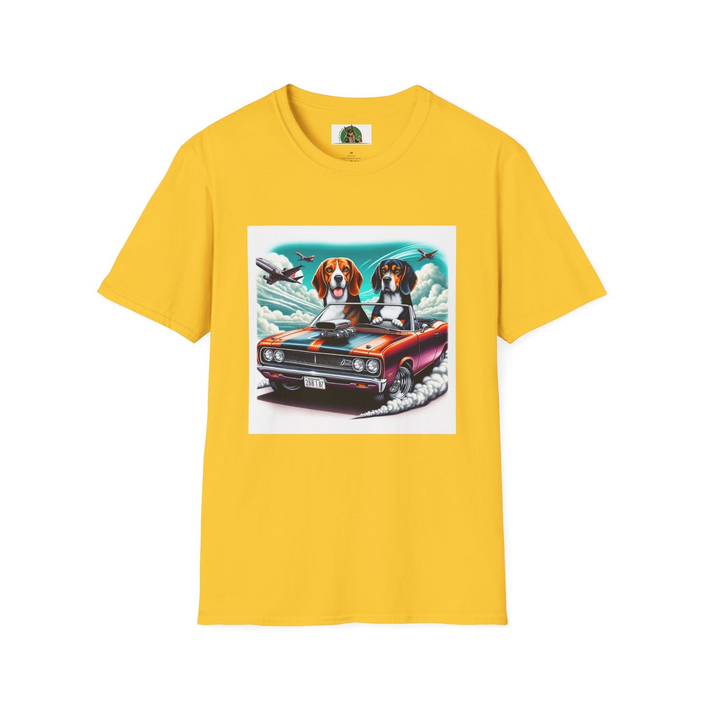 Beagle Dogs Softstyle T-Shirt - Wacky Sports Car Design T-Shirt Printify S Daisy