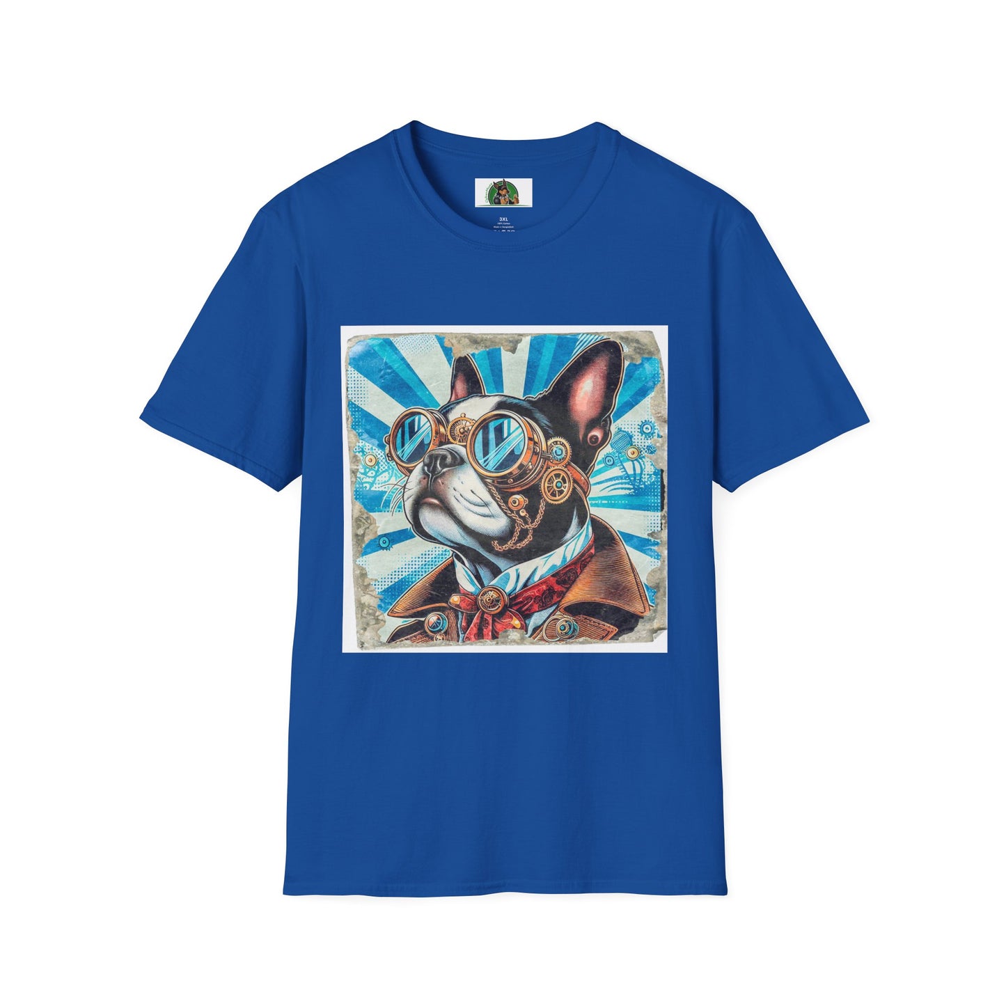 Steampunk Boston Terrier T-Shirt T-Shirt Printify XS Royal