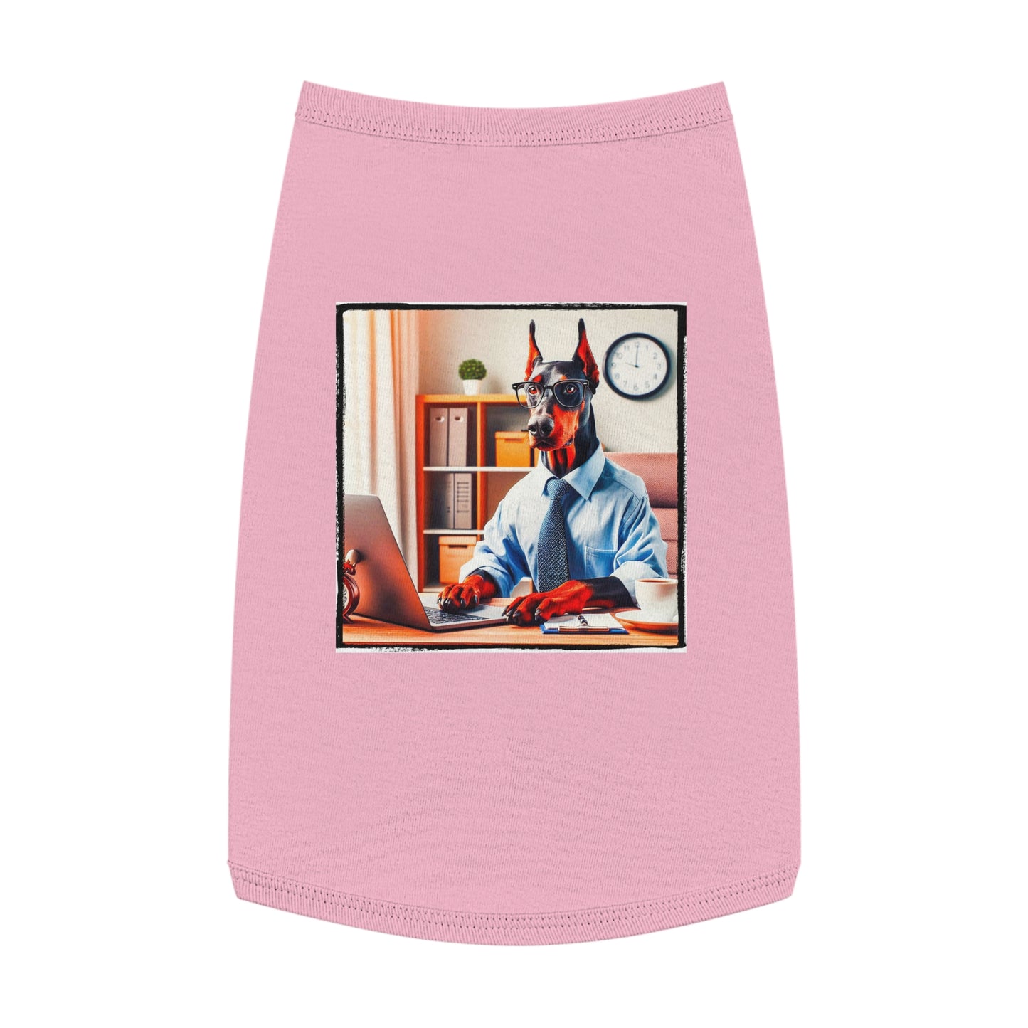Pet Tank Top Doberman working man t shirt Pets Printify L Pink