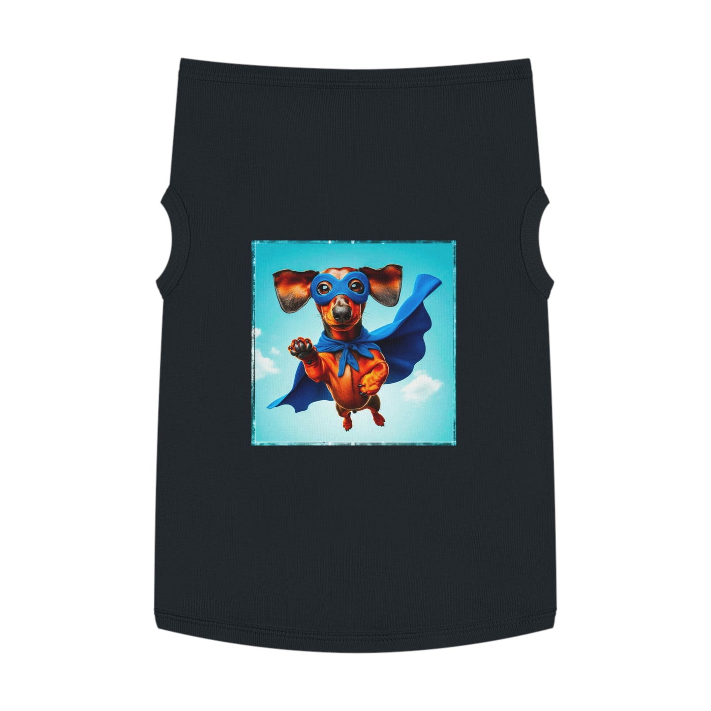 Pet Tank Top Dachshund flying high t shirt Pets Printify