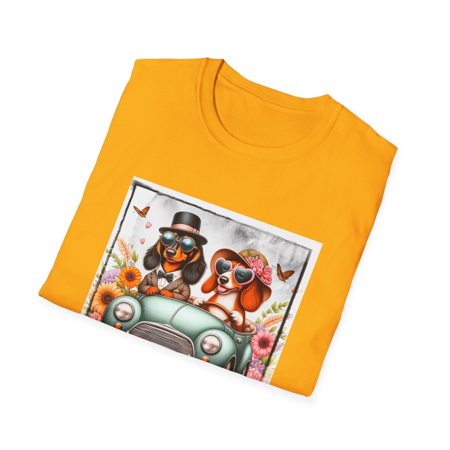 Wacky Dachshund car driving t shirt