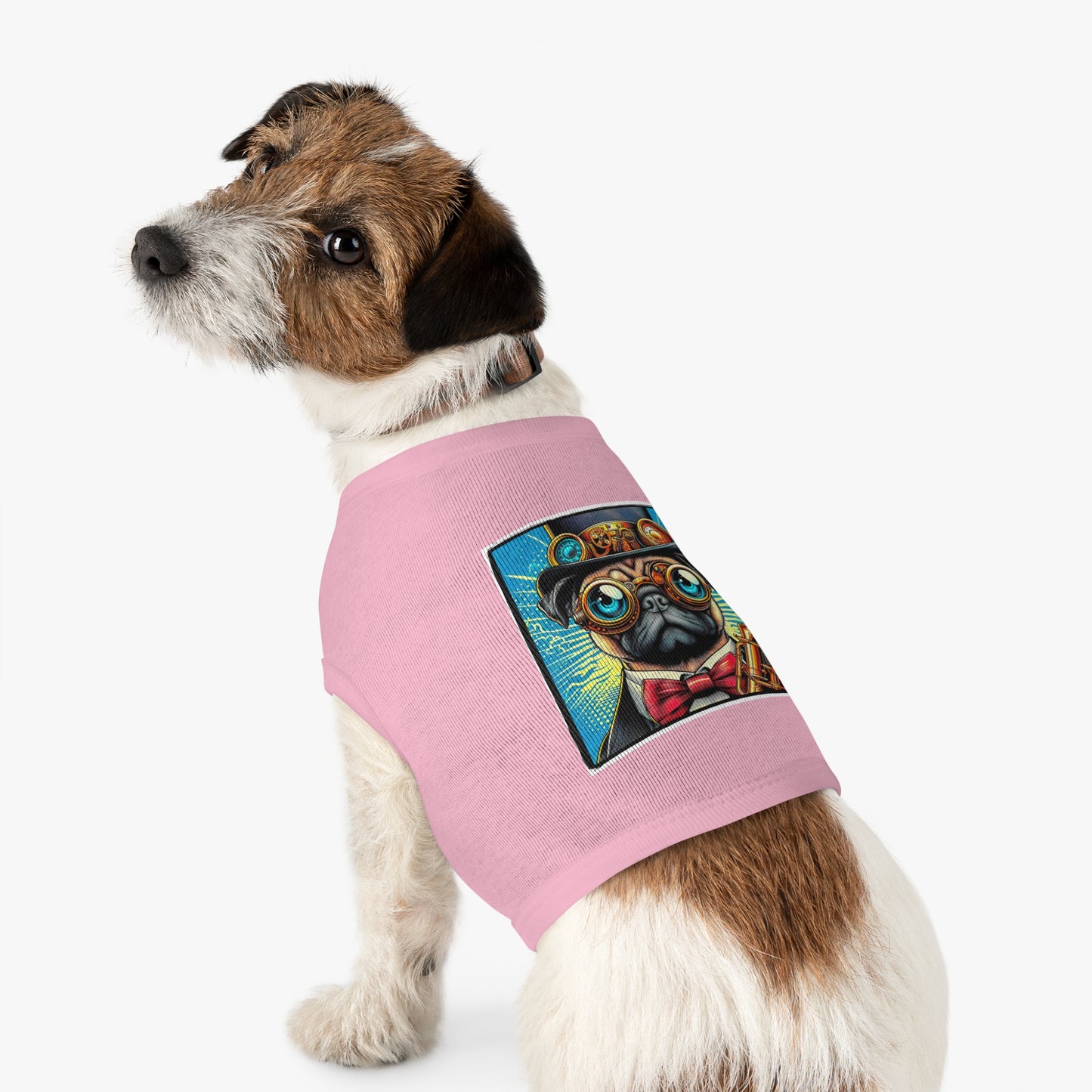 Pet Tank Top Pug steam punk cutie Pets Printify