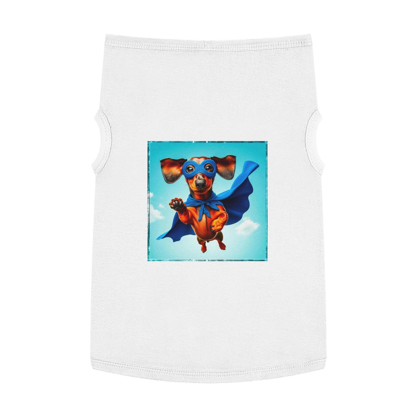 Pet Tank Top Dachshund flying high t shirt Pets Printify XL White