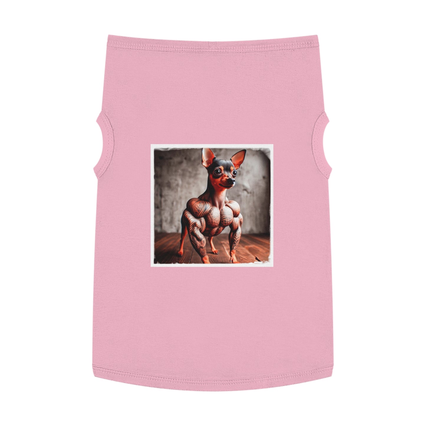 - Min Pin Tank Tops tiny muscles Pets Printify XL Pink