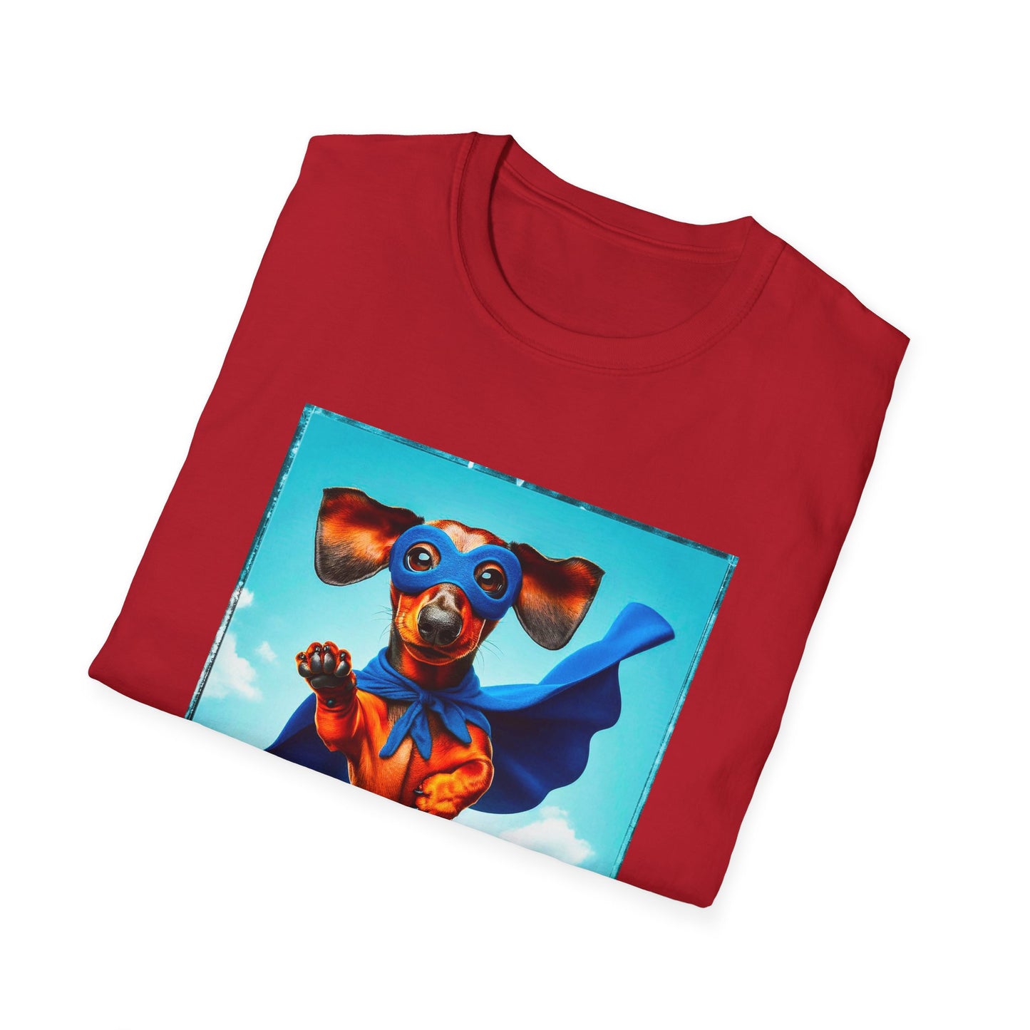 Dachshund flying superhero t shirt